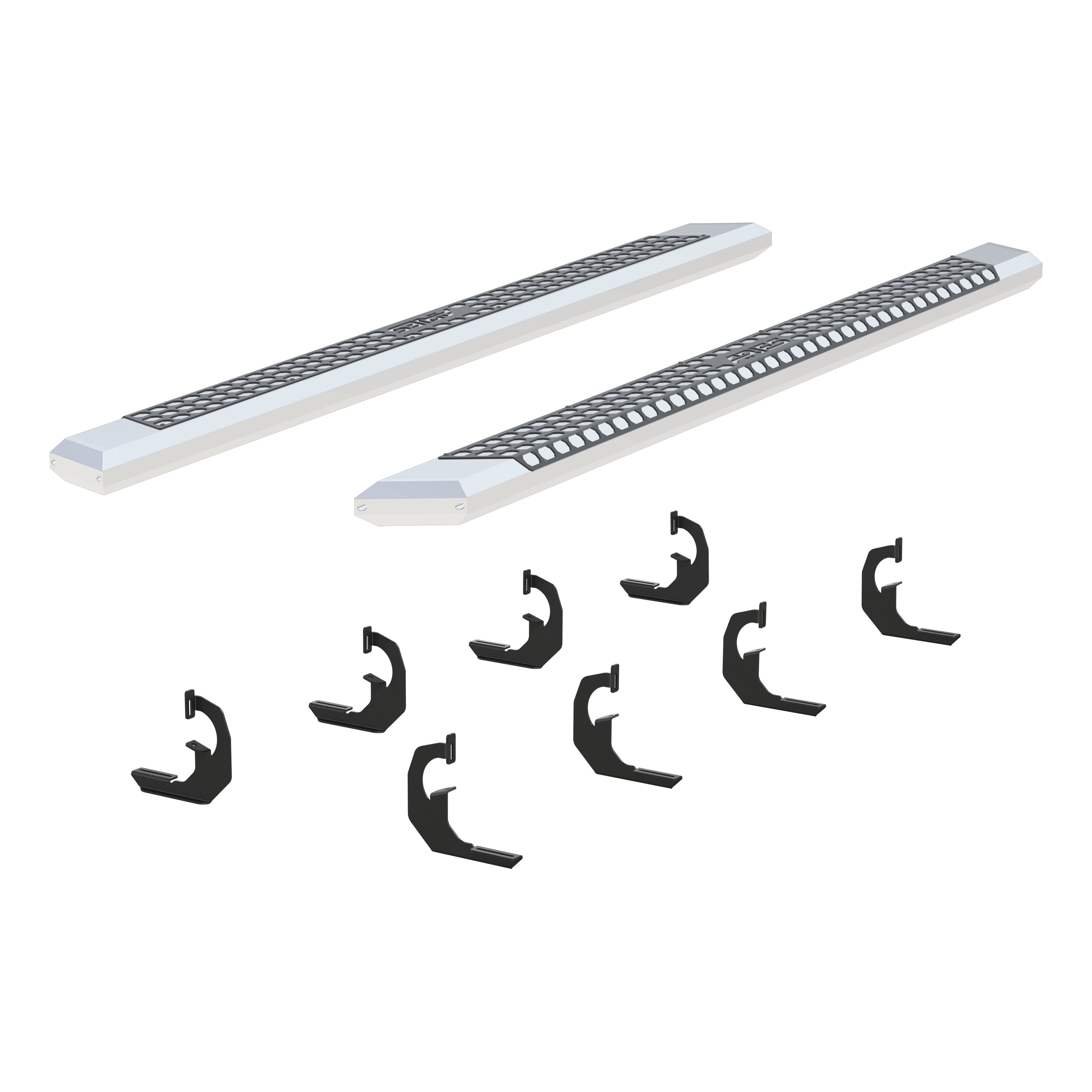 ARIES AdvantEDGE 5-1/2" x 91" Chrome Aluminum Side Bars, Select Chevrolet, GMC Step Nerf Bar Kit thumbnail 2