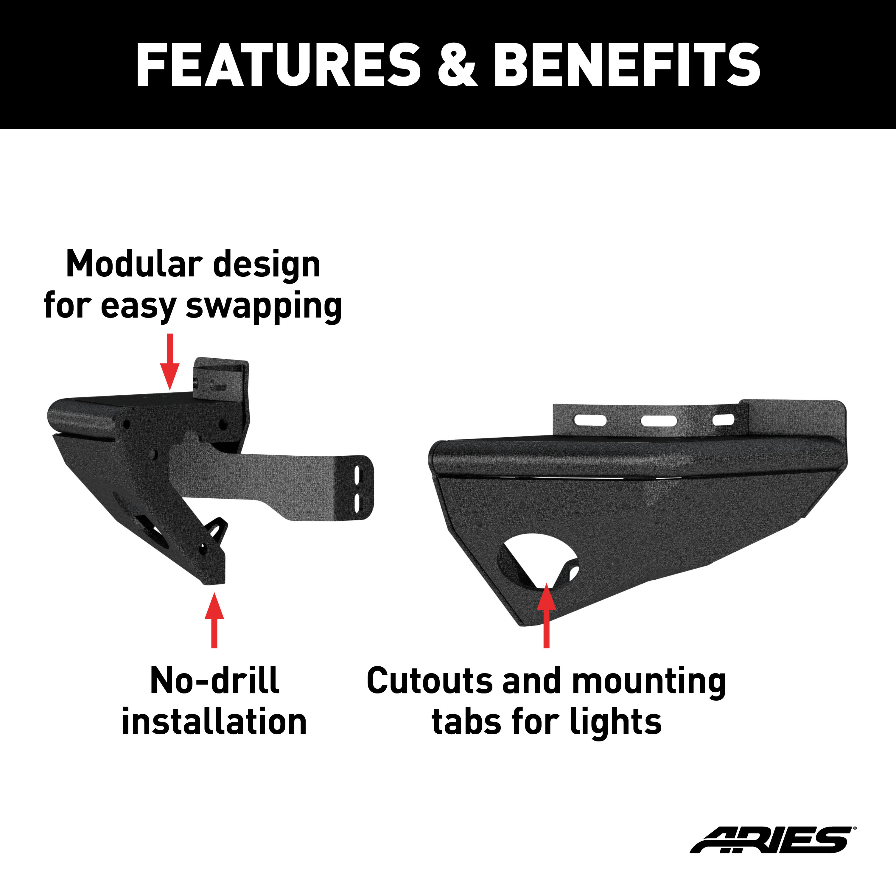 ARIES TrailChaser Jeep Wrangler Aluminum Rear Bumper Corners Bumper thumbnail 1
