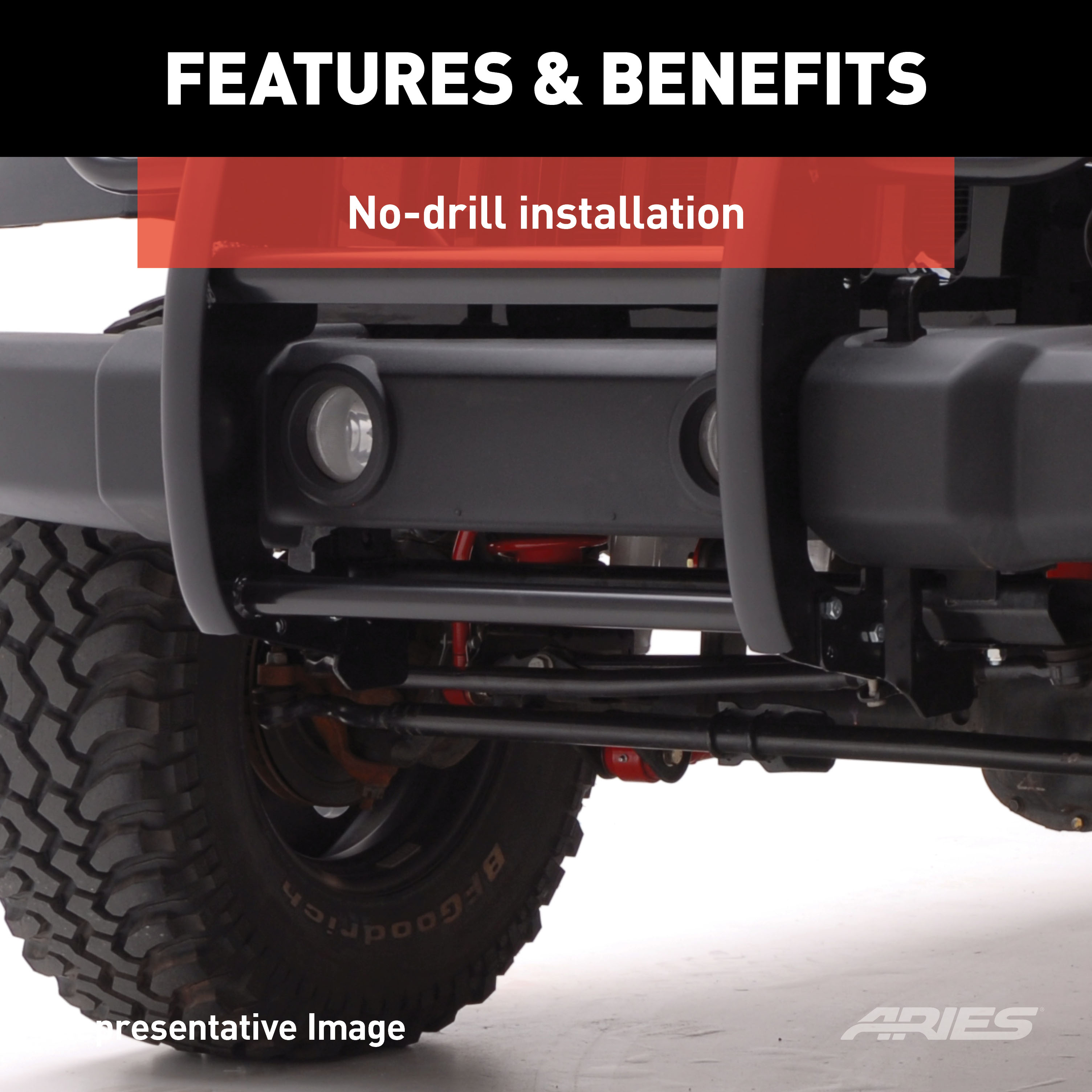 ARIES Black Steel Grille Guard, Select Jeep Wrangler JL Grille Guard thumbnail 5