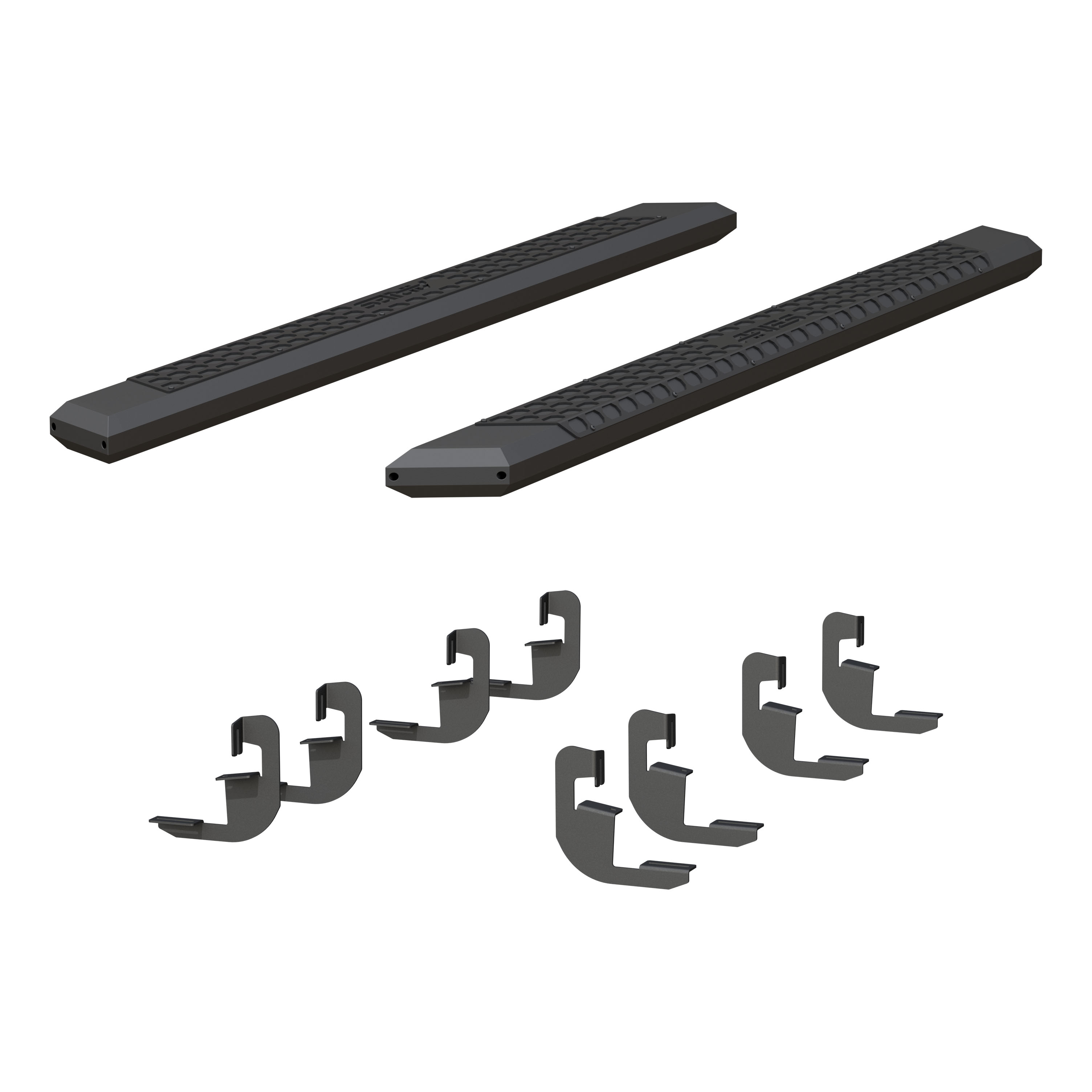ARIES AdvantEDGE 5-1/2" x 75" Black Aluminum Side Bars, Select Silverado, Sierra Crew Step Nerf Bar Kit thumbnail 2