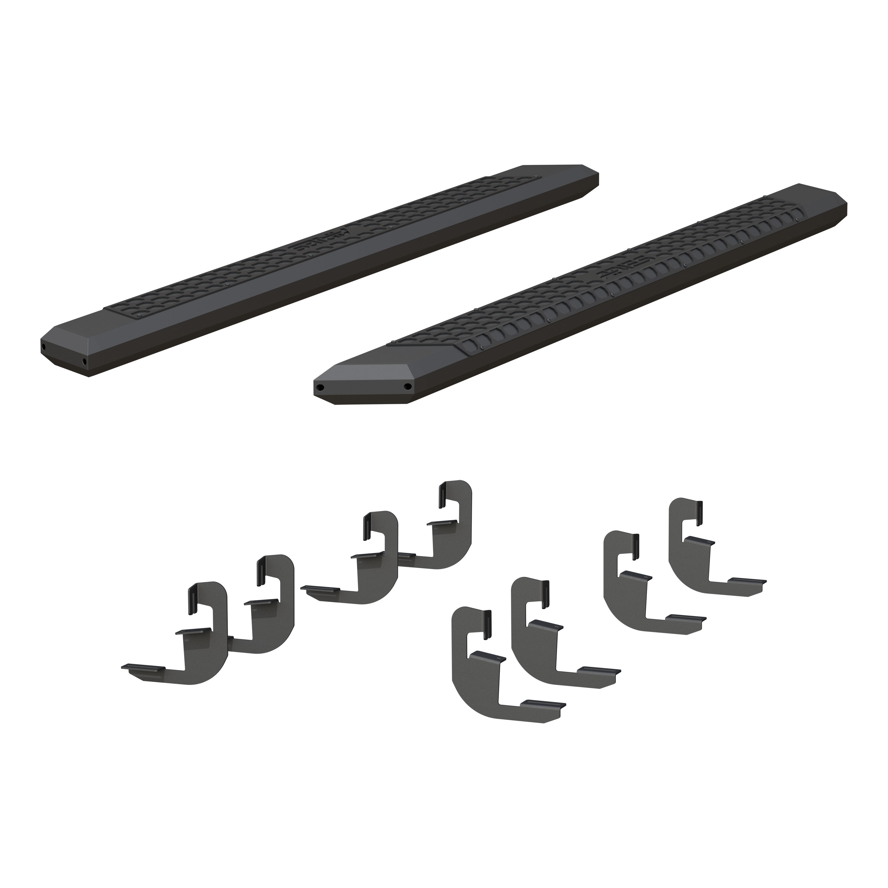ARIES AdvantEDGE 5-1/2" x 75" Black Aluminum Side Bars, Select Silverado, Sierra Crew Step Nerf Bar Kit thumbnail 0
