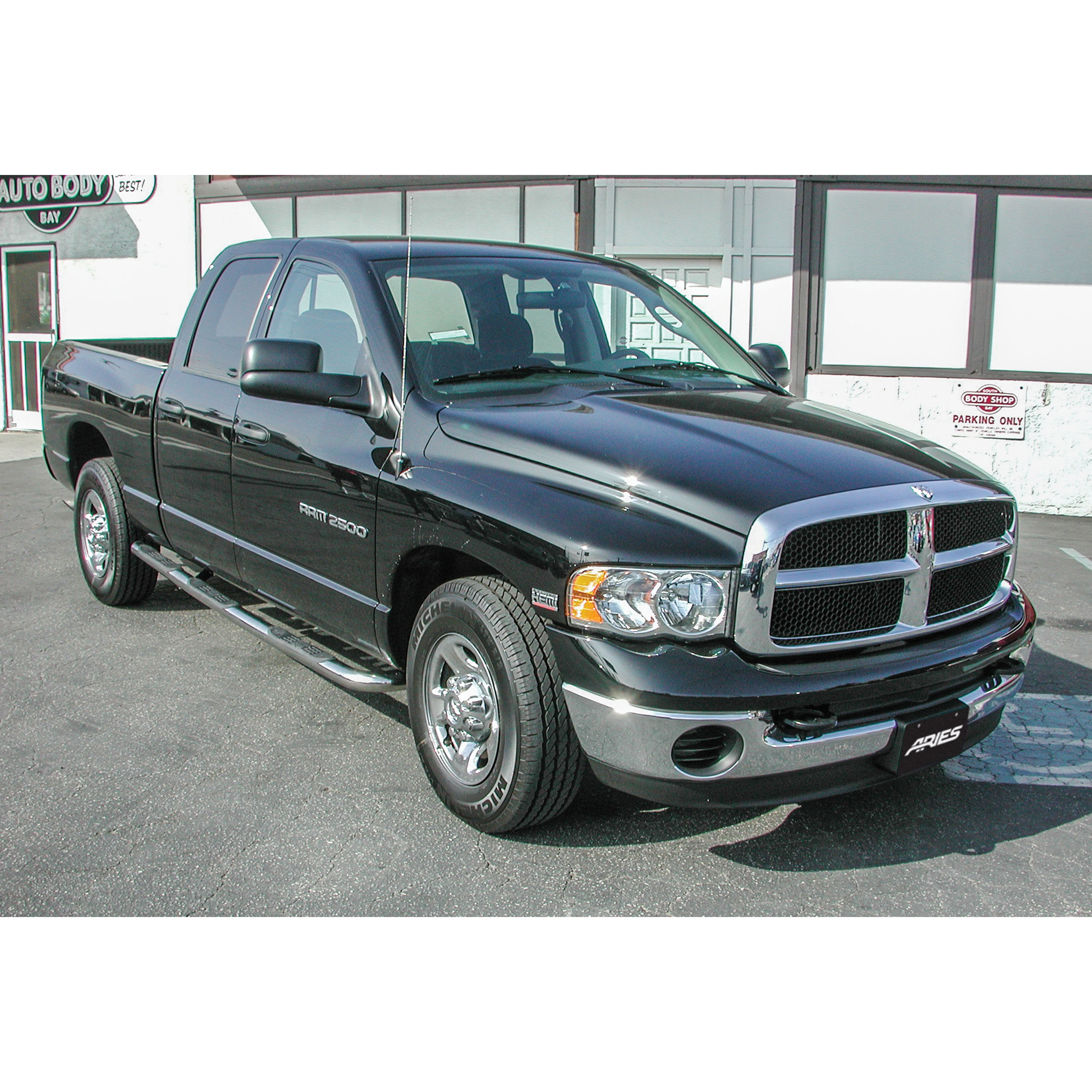 ARIES 3" Round Polished Stainless Side Bars, Select Dodge Ram 1500, 2500, 3500 Step Nerf Bar Kit thumbnail 7