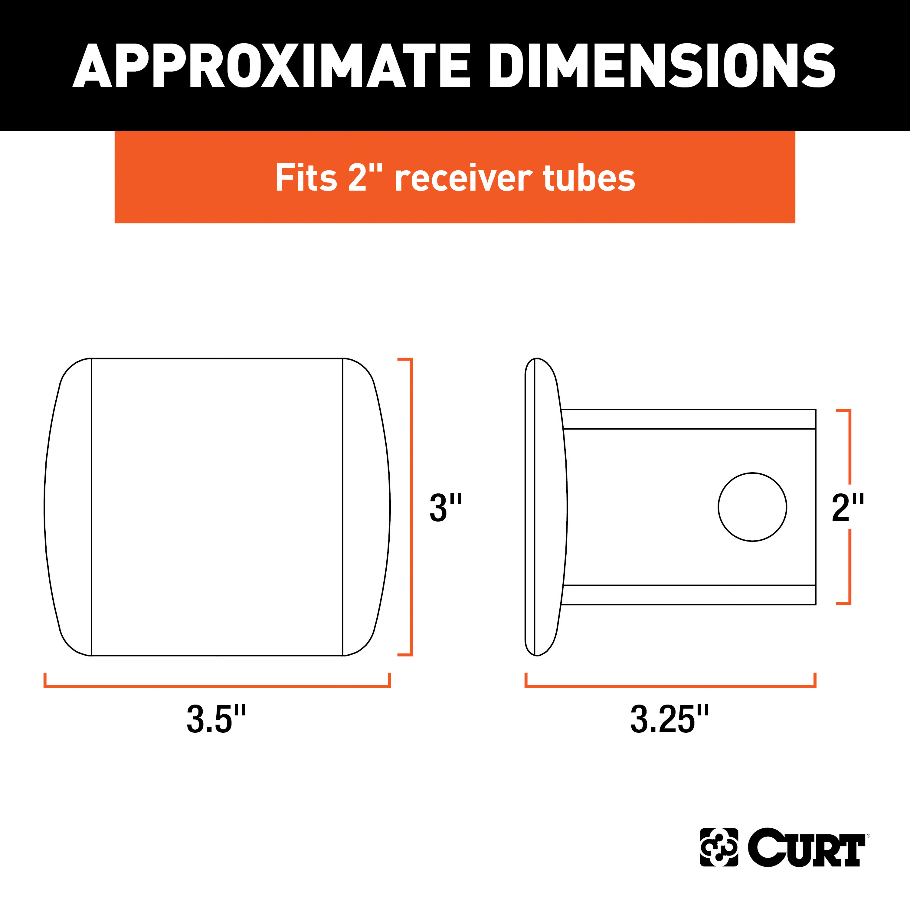CURT 2" Black Steel Hitch Tube Cover (Packaged) Trailer Hitch Cover thumbnail 2