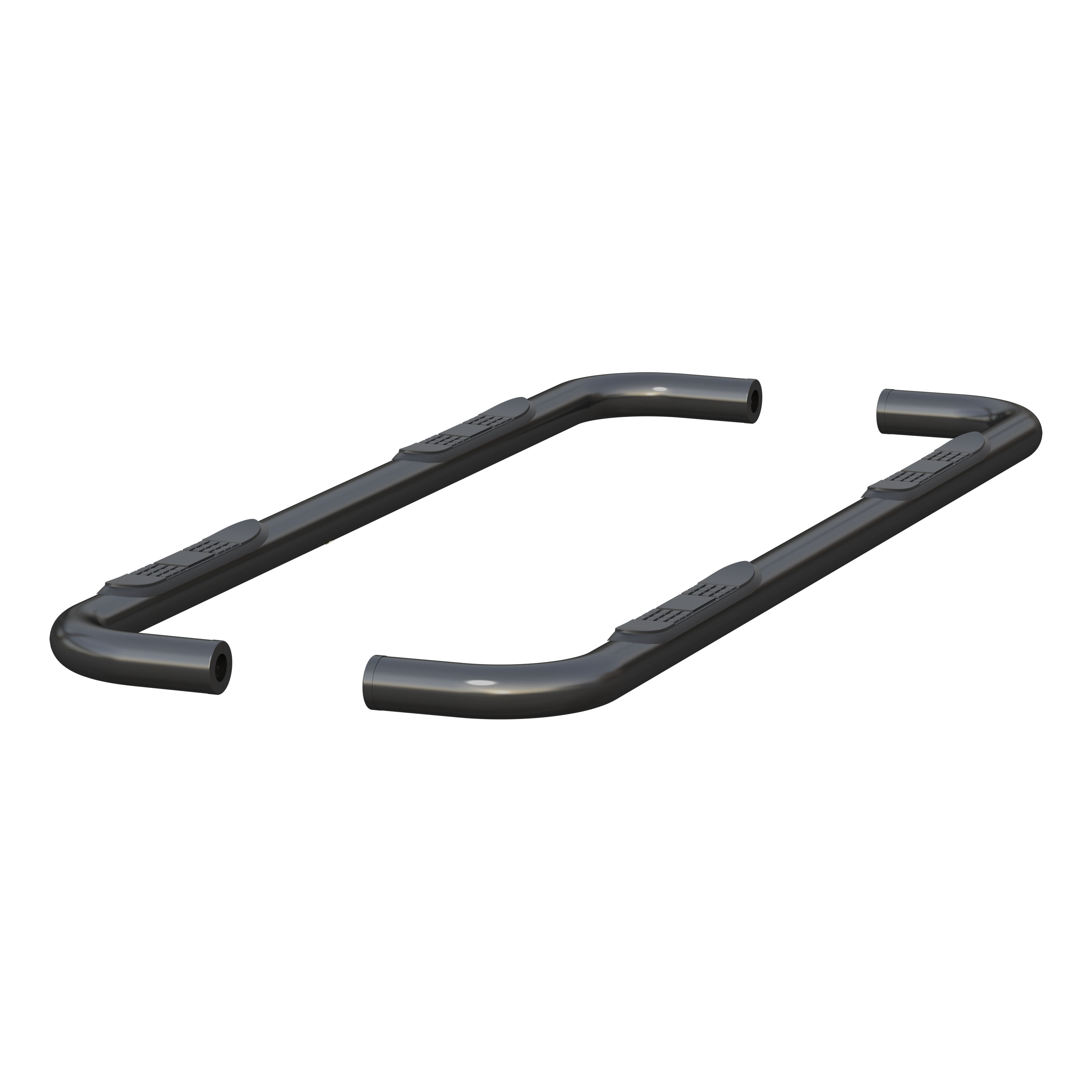 ARIES 3" Round Black Steel Side Bars, Select Chevrolet Silverado, GMC Sierra 1500 Step Nerf Bar Kit thumbnail 1