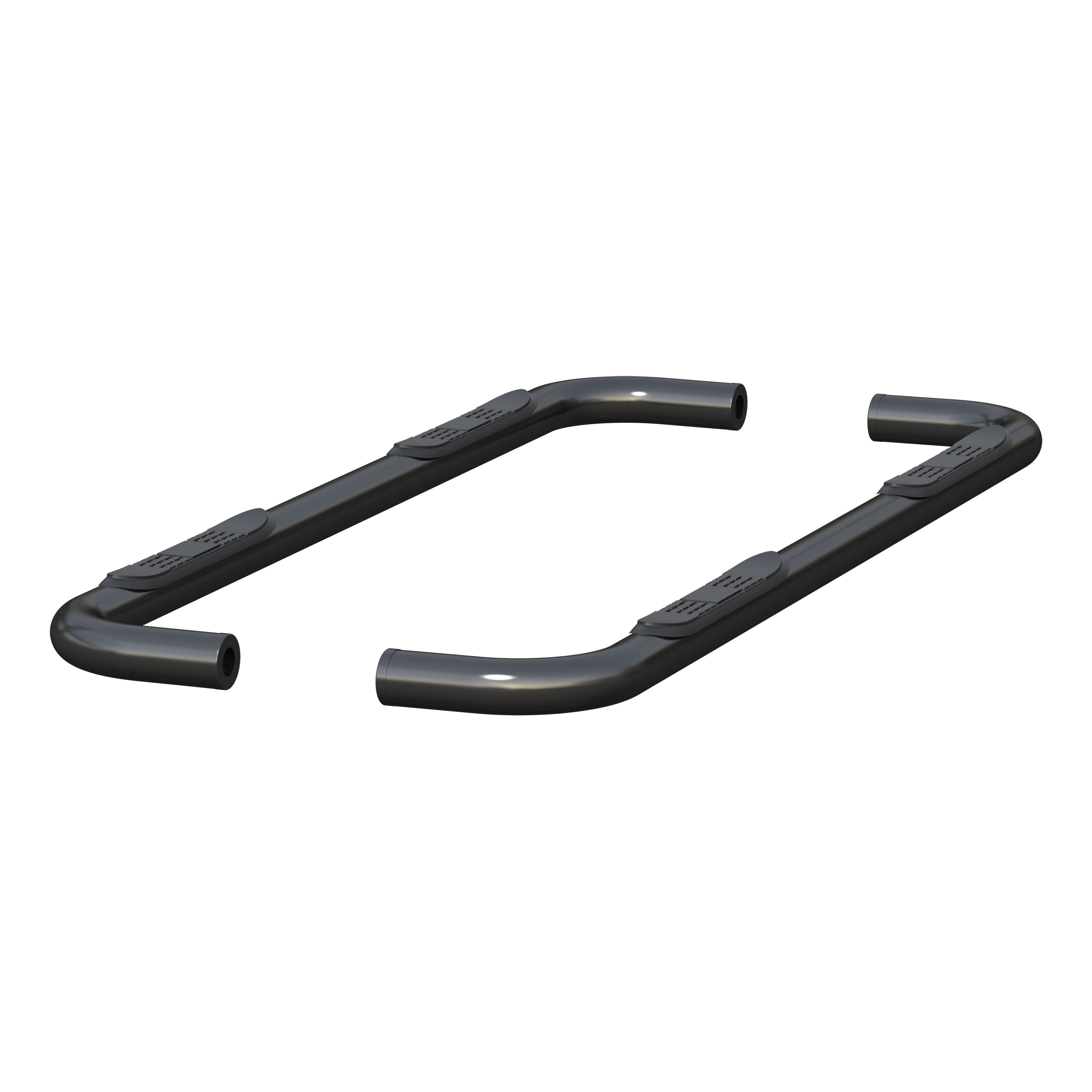 ARIES 3" Round Black Steel Side Bars, Select Silverado, Sierra 1500 Extended Cab Step Nerf Bar Kit thumbnail 2