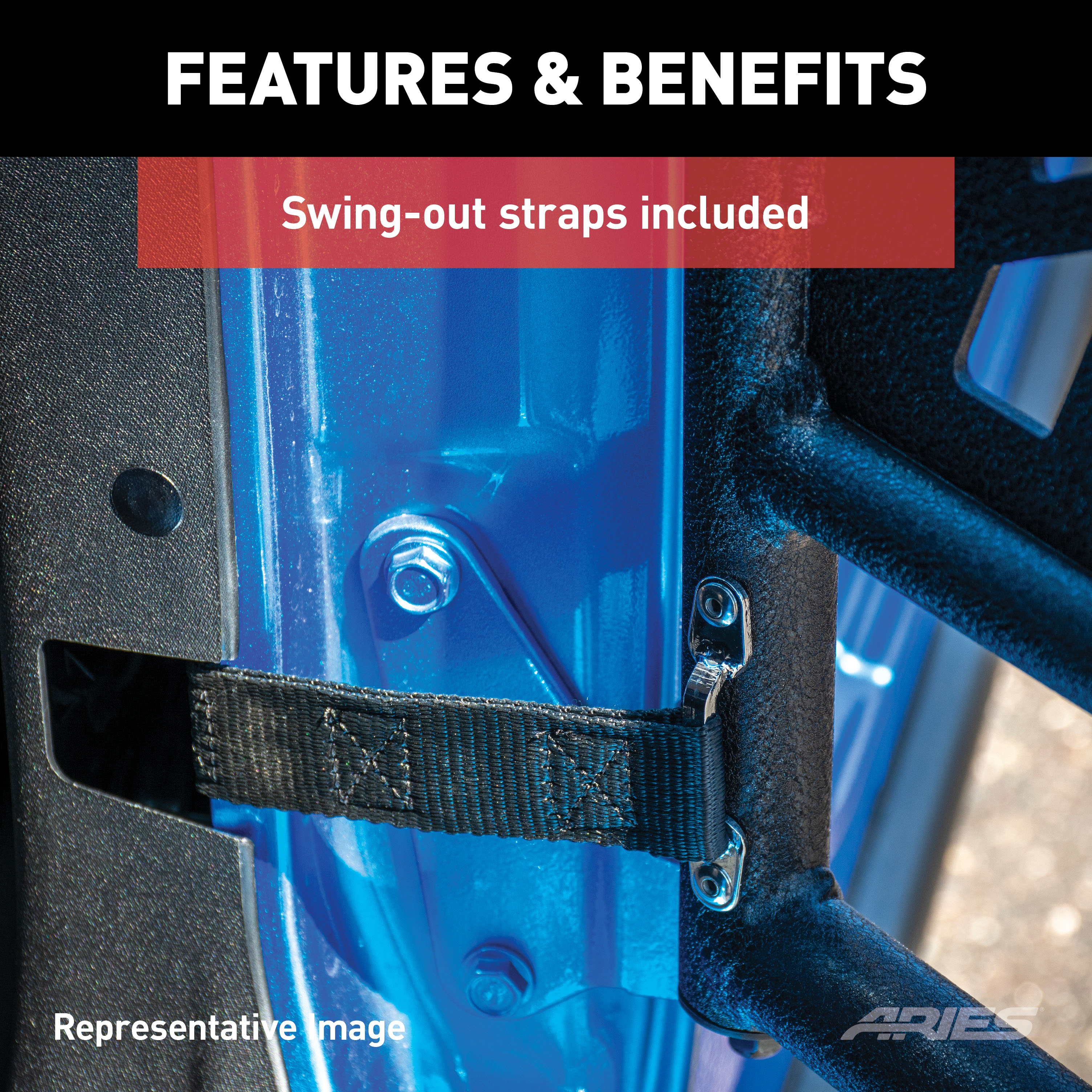 ARIES Jeep Wrangler JL, Gladiator Aluminum Rear Tube Doors Door thumbnail 7