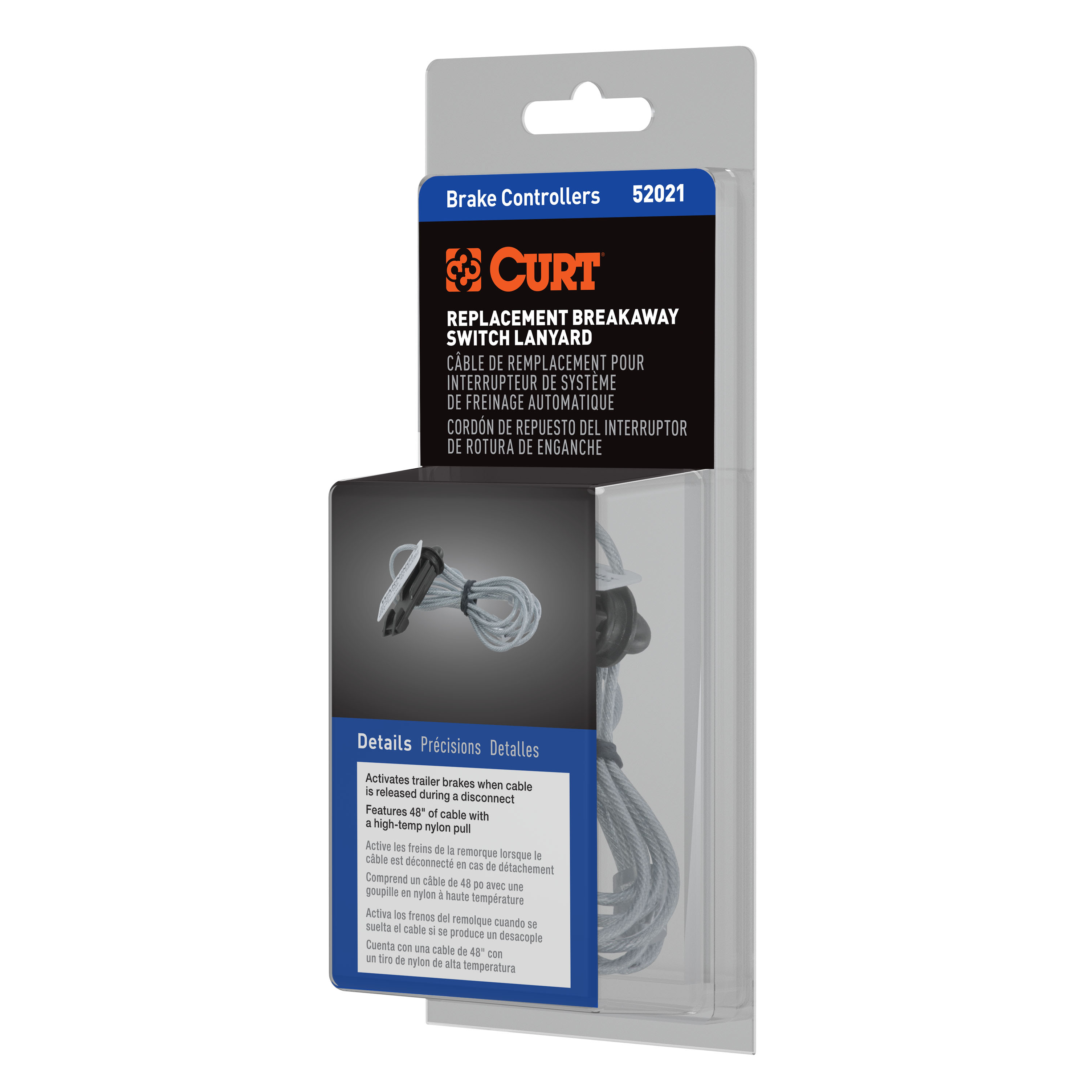 CURT Replacement Breakaway Switch Lanyard (Packaged) Electric Brake Control Connector thumbnail 4