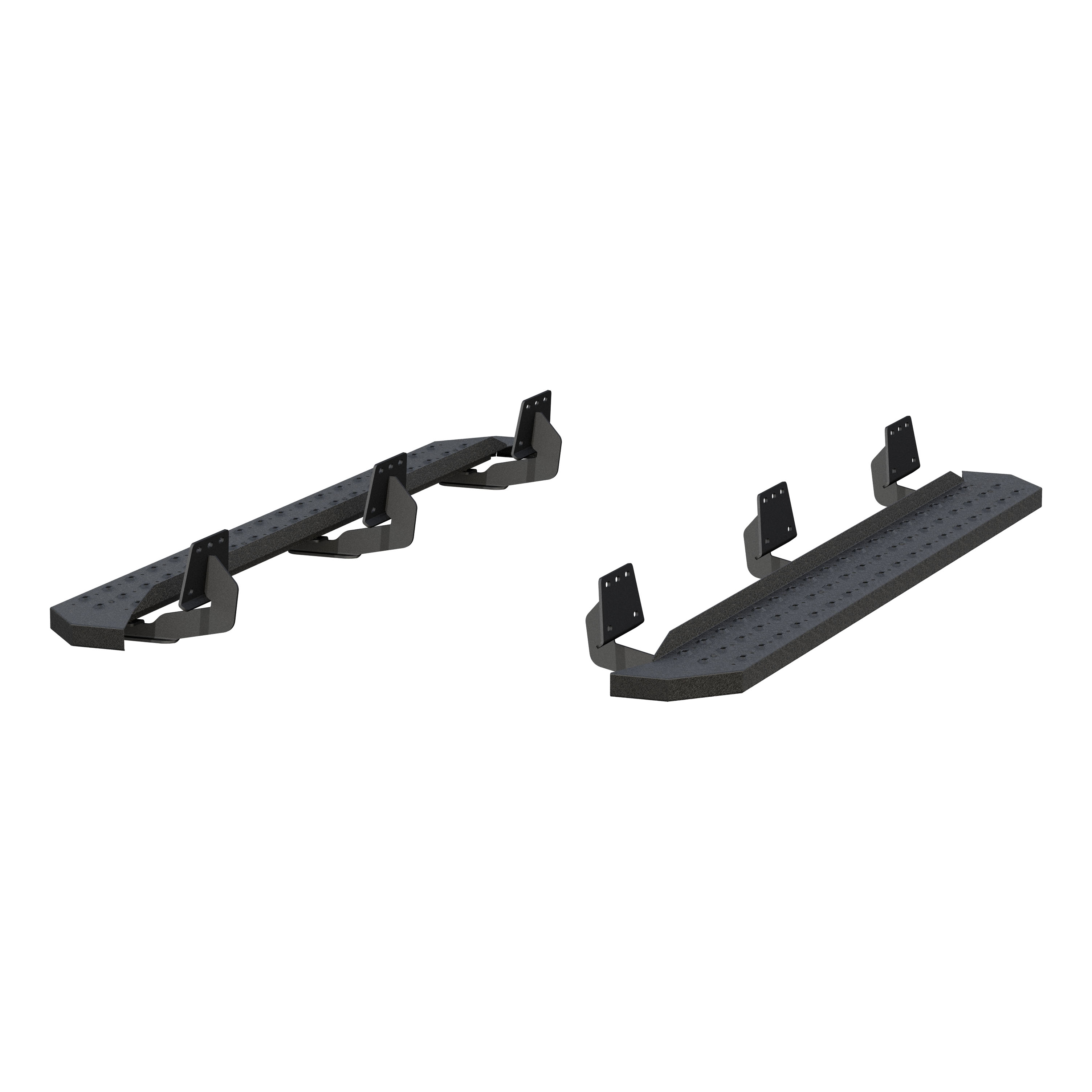 ARIES RidgeStep 6-1/2" x 75" Black Steel Running Boards, Select Ram 1500 Step Nerf Bar Kit thumbnail 2