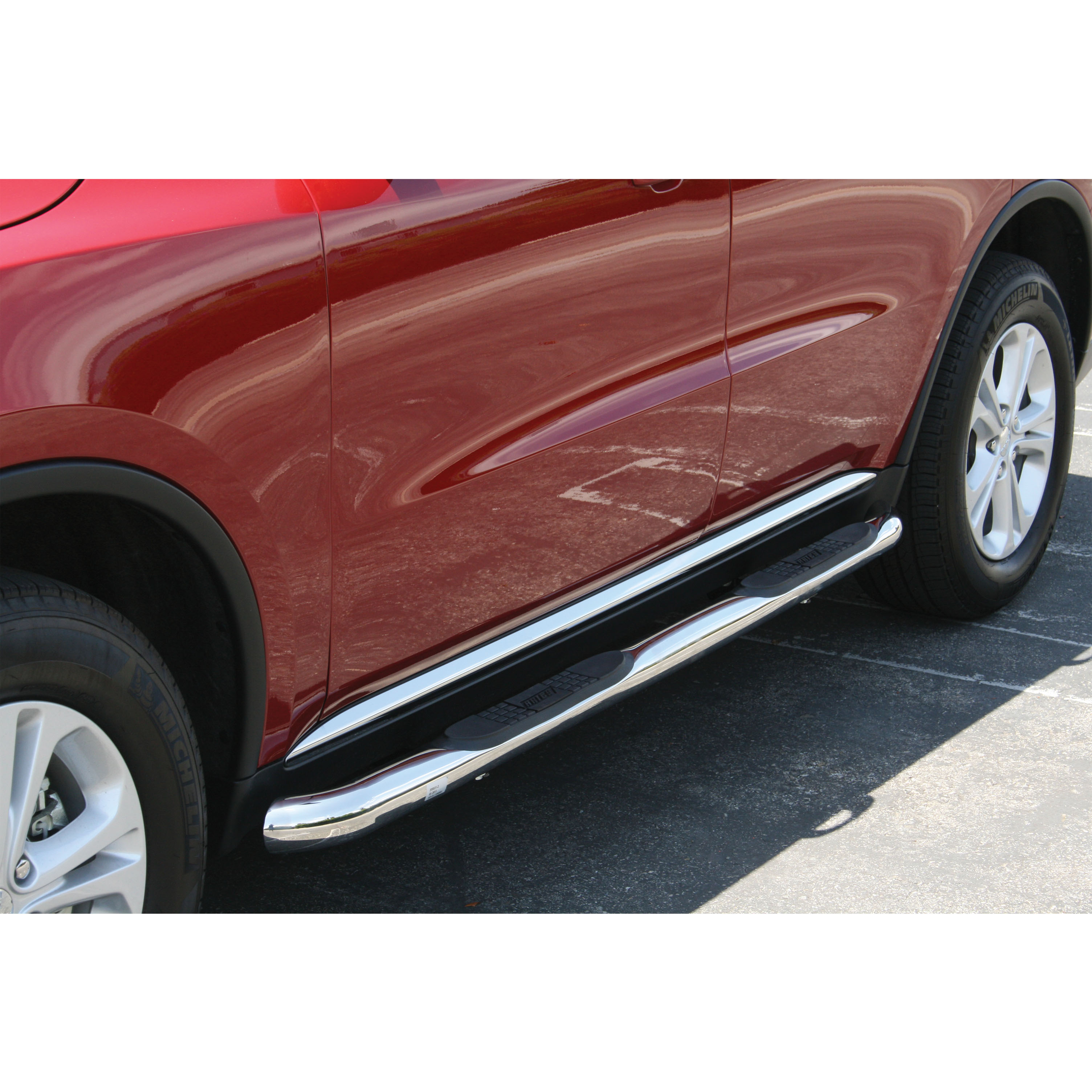ARIES 3" Round Polished Stainless Side Bars, Select Dodge Durango Step Nerf Bar Kit thumbnail 6
