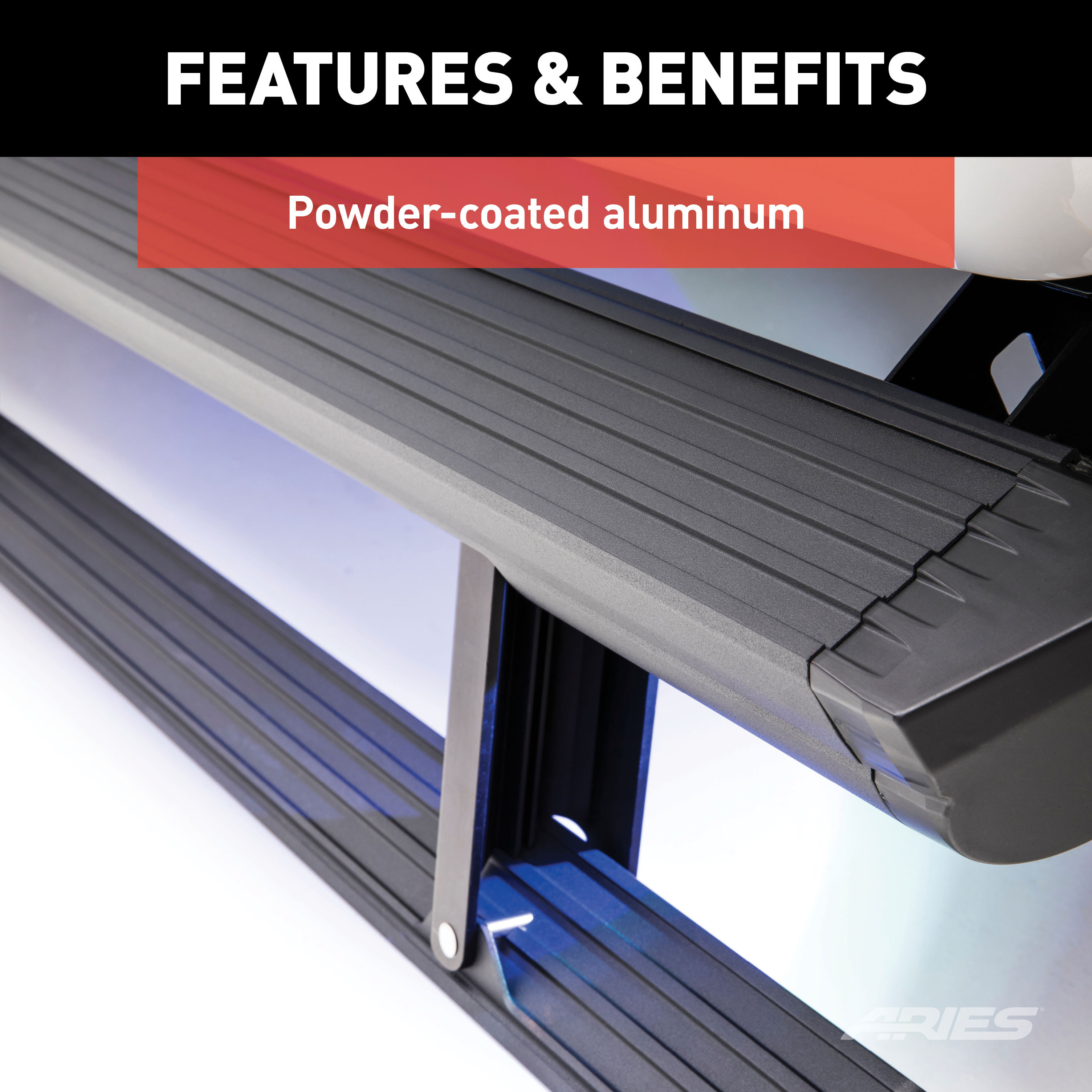 ARIES ActionTrac 87.6" Powered Running Boards, Select Nissan Titan, XD Crew Cab Step Nerf Bar Kit thumbnail 11