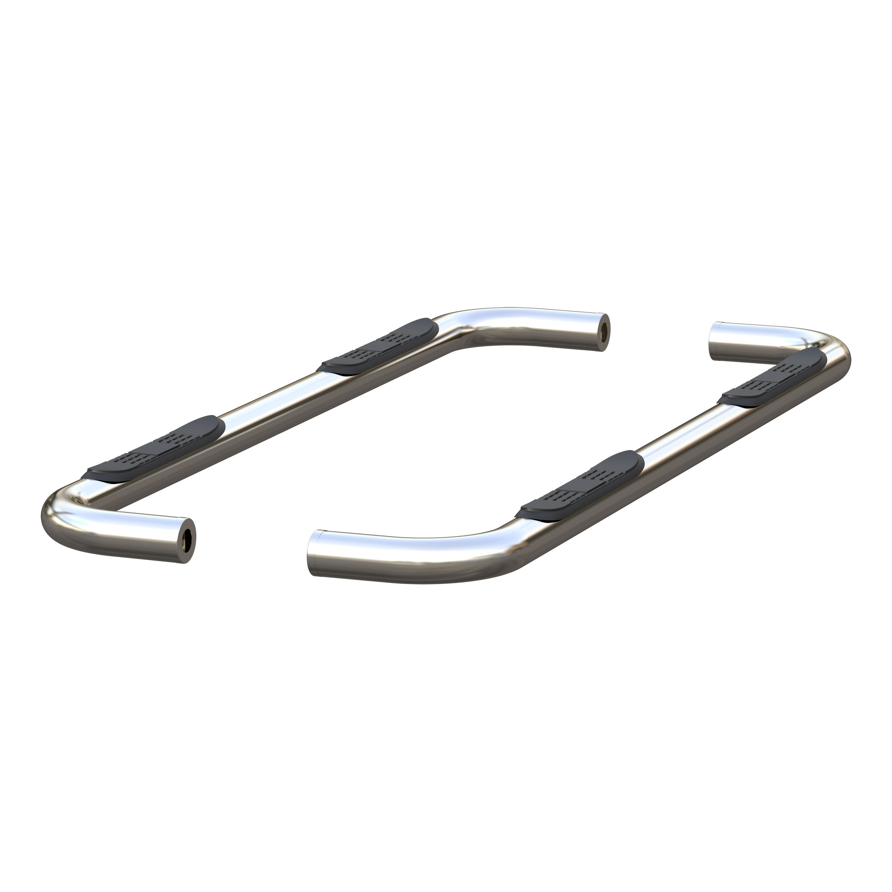 ARIES 3" Round Polished Stainless Side Bars, Select Silverado, Sierra 1500 Extended Step Nerf Bar Kit thumbnail 2
