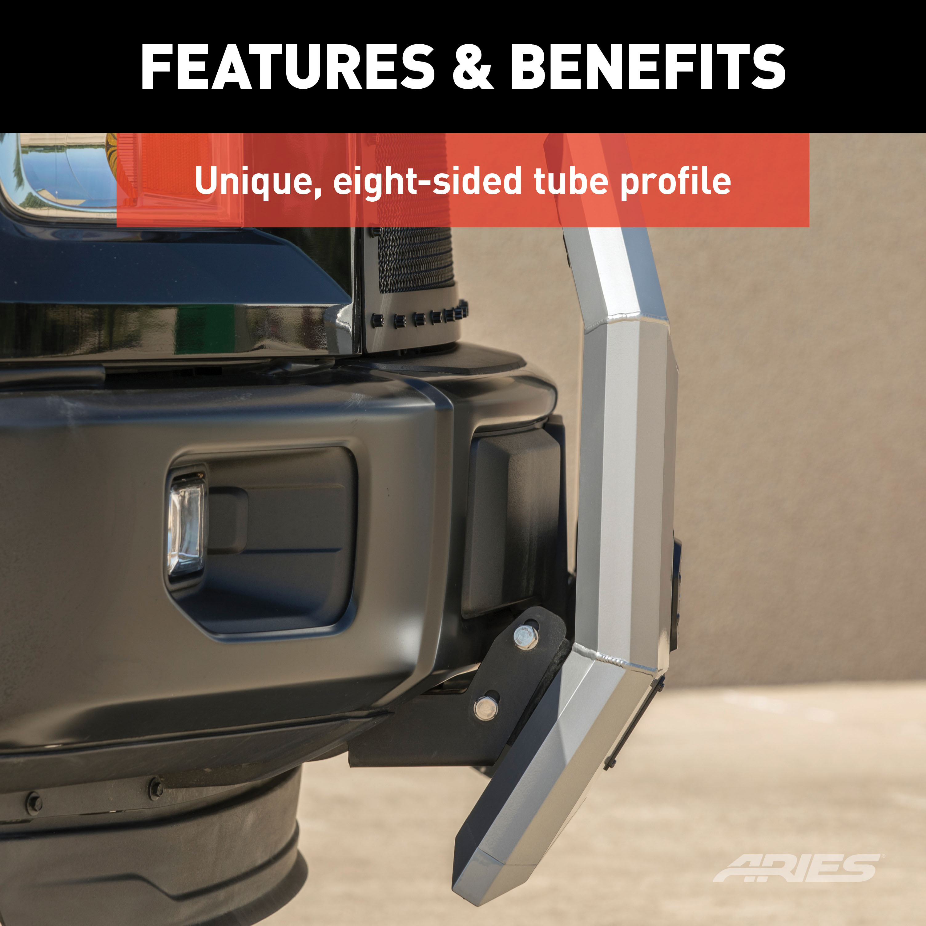 ARIES AdvantEDGE 5-1/2" Chrome Aluminum Bull Bar with Lights, Select Dodge, Ram 1500 Brush Guard thumbnail 6