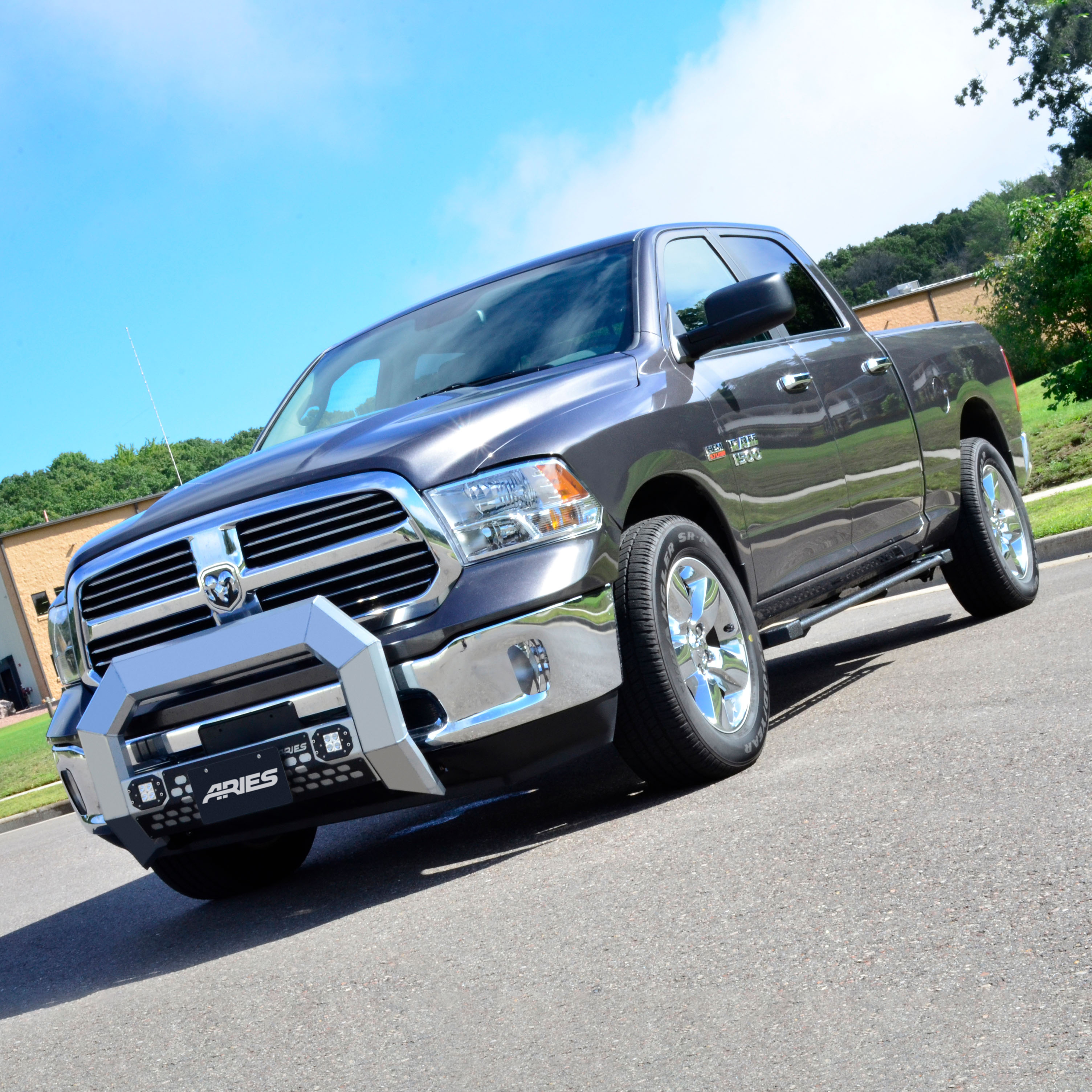 ARIES AdvantEDGE 5-1/2" Chrome Aluminum Bull Bar with Lights, Select Dodge, Ram 1500 Brush Guard thumbnail 10