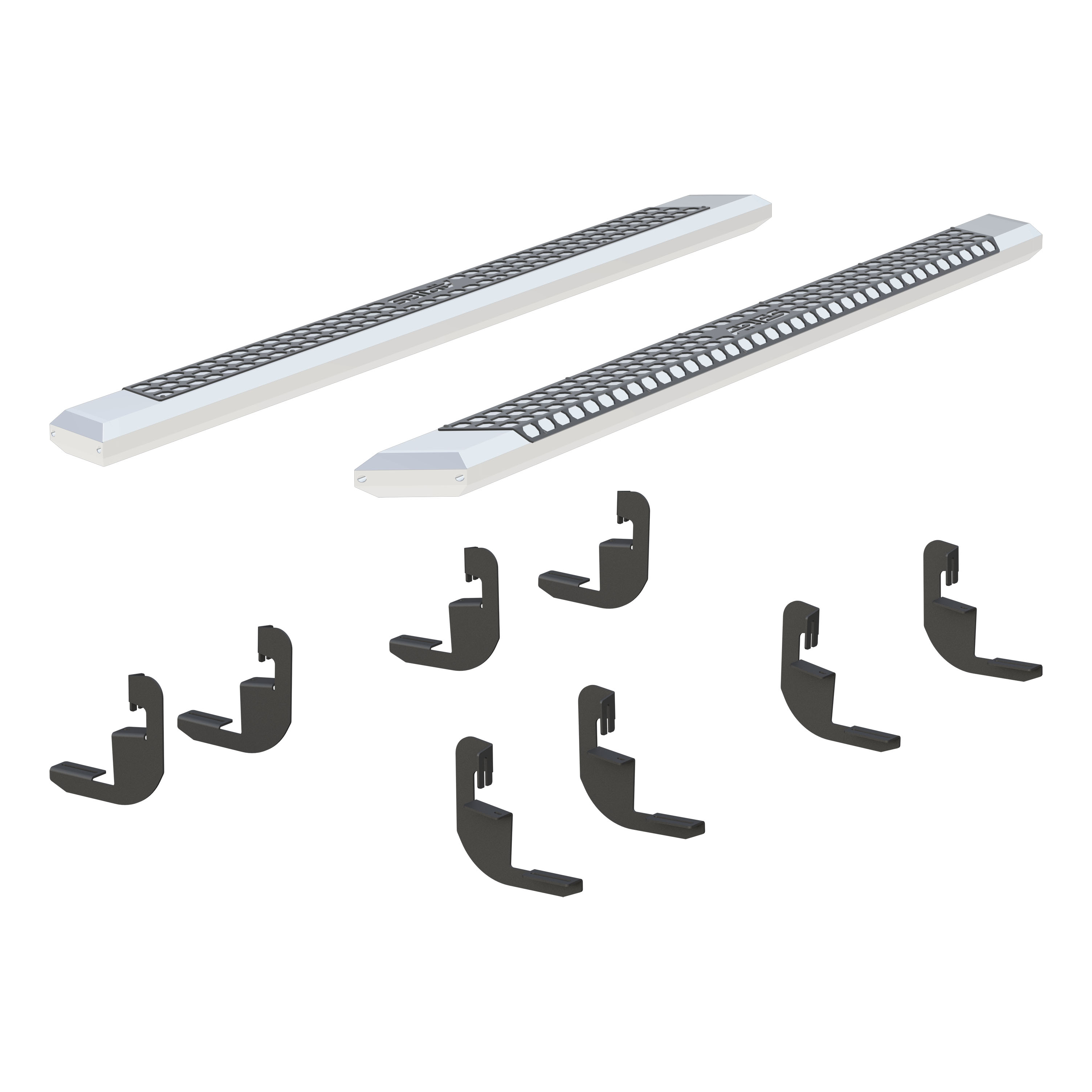 ARIES AdvantEDGE 5-1/2" x 91" Chrome Aluminum Side Bars, Select Silverado, Sierra Crew Step Nerf Bar Kit thumbnail 0