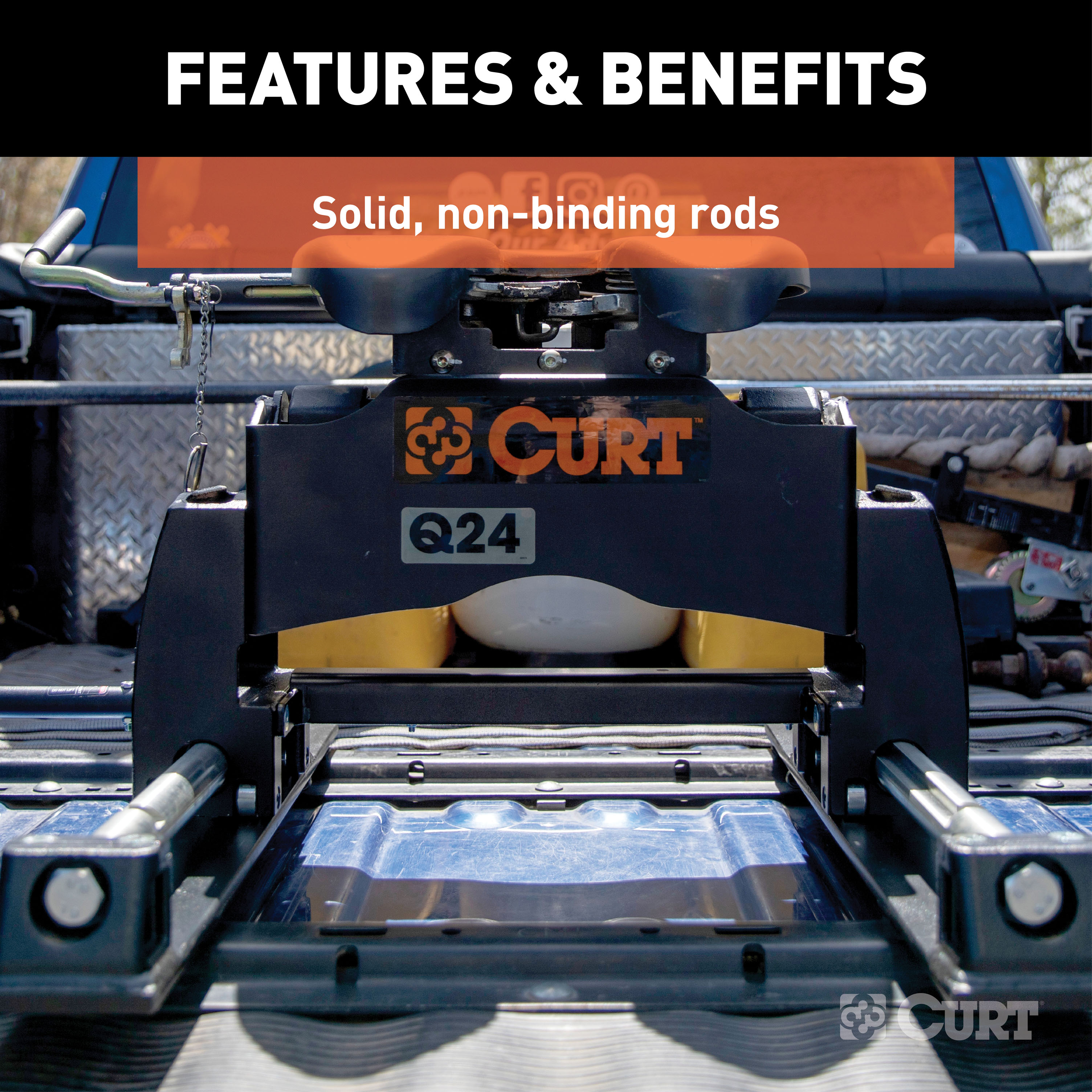 CURT R24 5th Wheel Roller, 24,000 lbs. Fifth Wheel Trailer Hitch Roller thumbnail 4