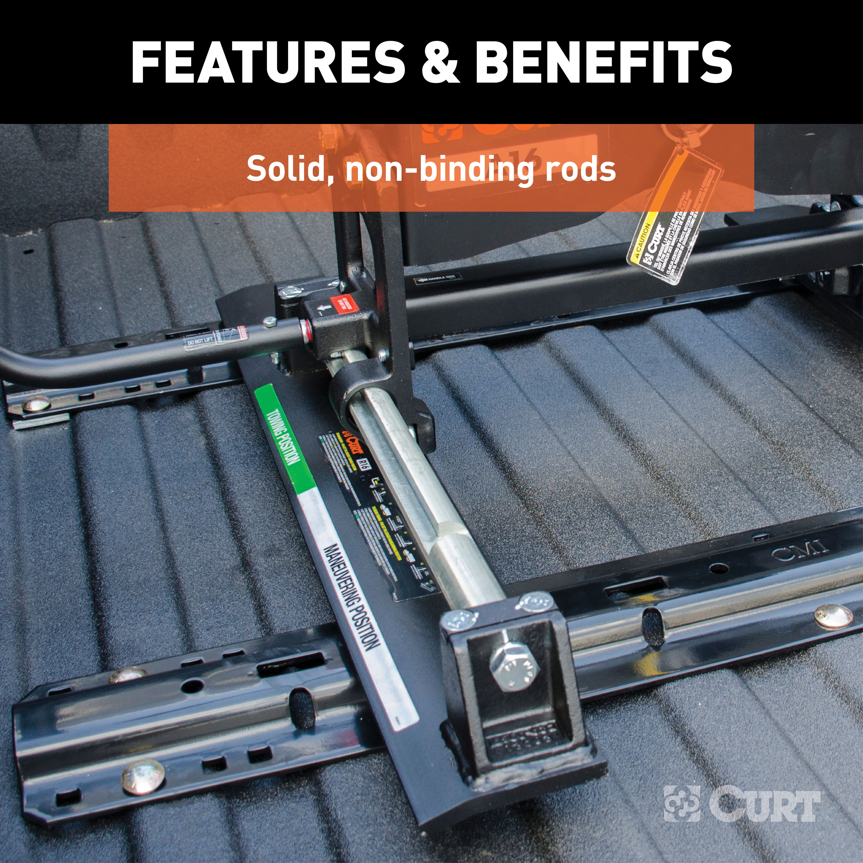 CURT R16 5th Wheel Roller, 16,000 lbs. Fifth Wheel Trailer Hitch Roller thumbnail 4