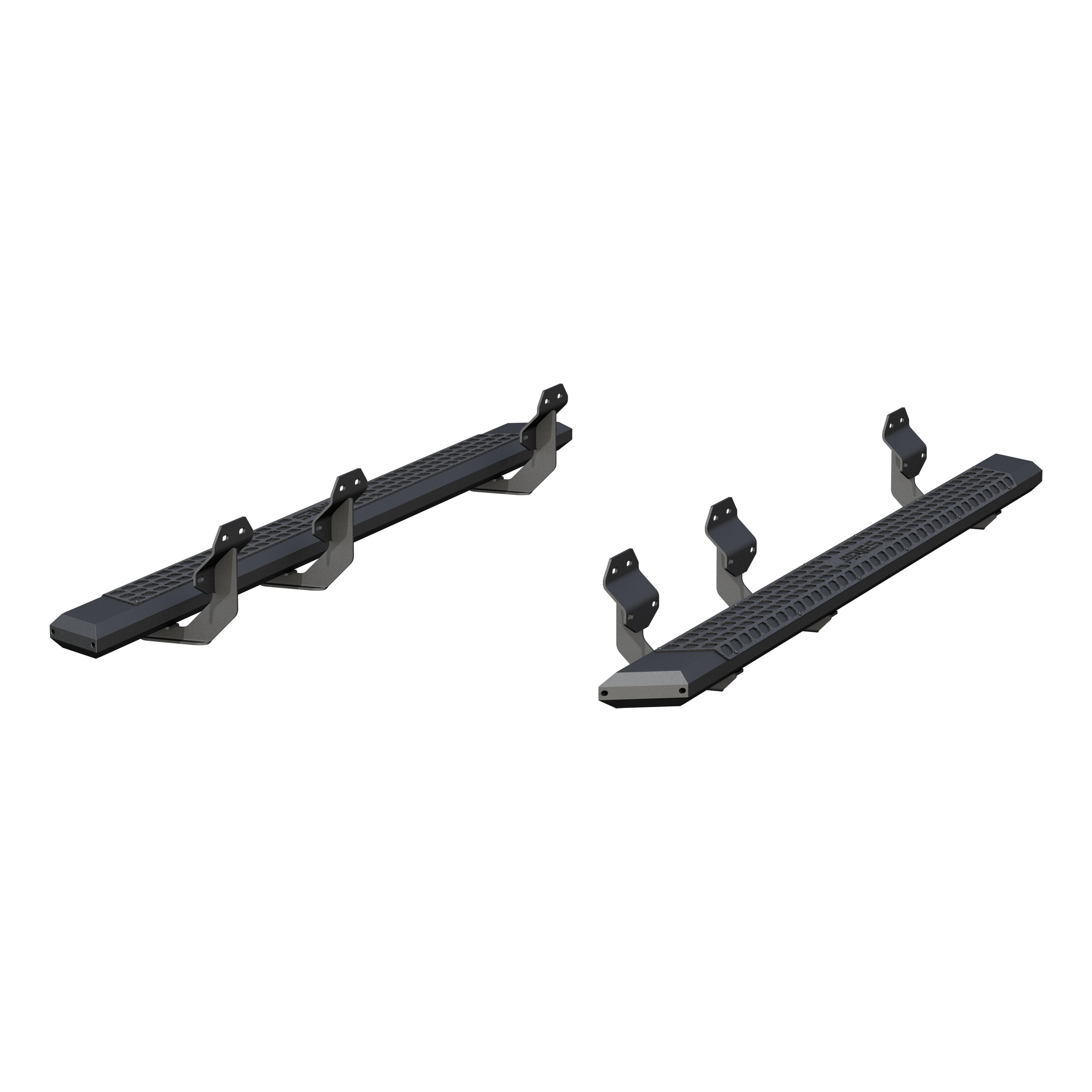 ARIES AdvantEDGE 5-1/2" x 91" Black Aluminum Side Bars, Select Ford F-Series Crew Cab Step Nerf Bar Kit thumbnail 2