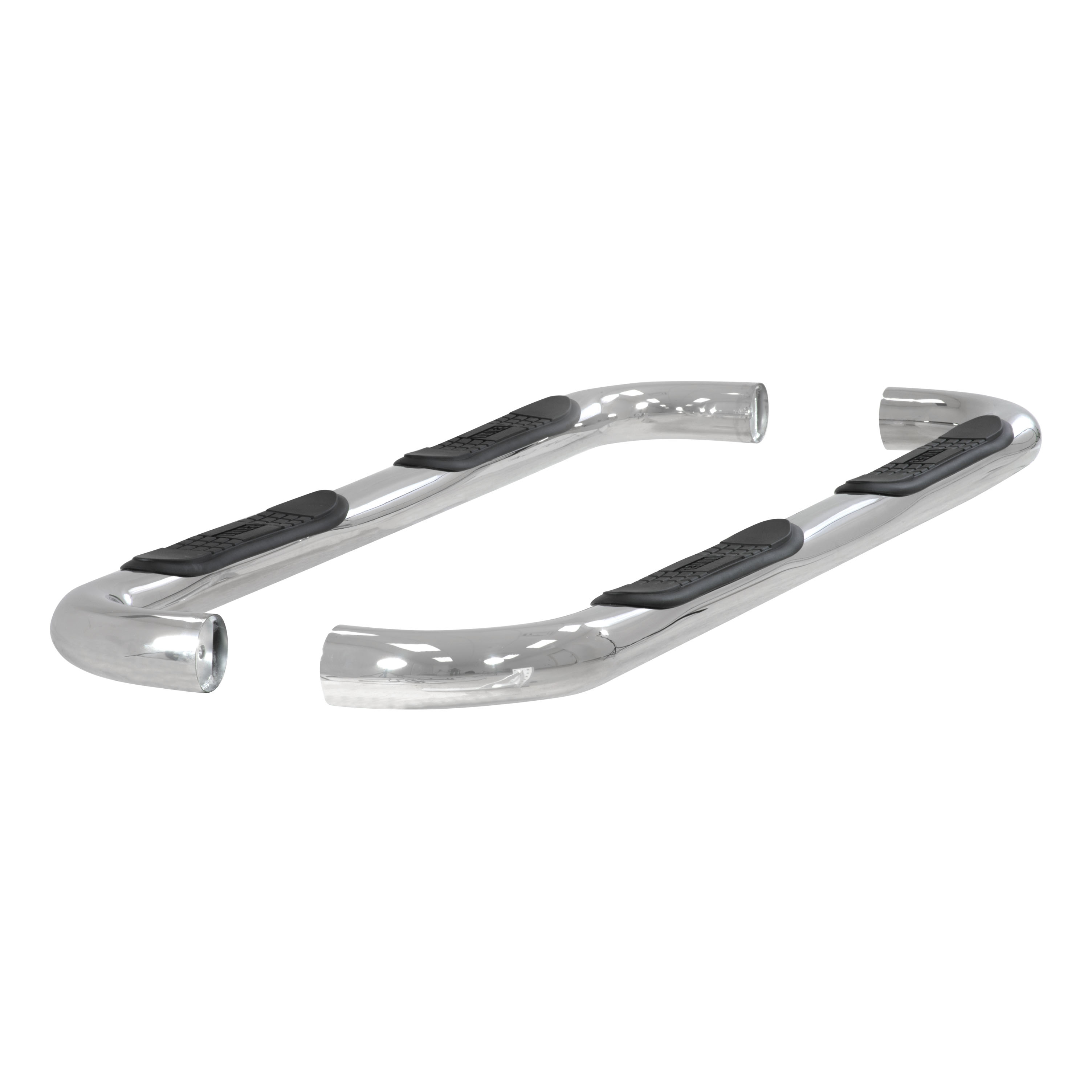 ARIES 3" Round Polished Stainless Side Bars, Select Ford F-150 Step Nerf Bar Kit thumbnail 1