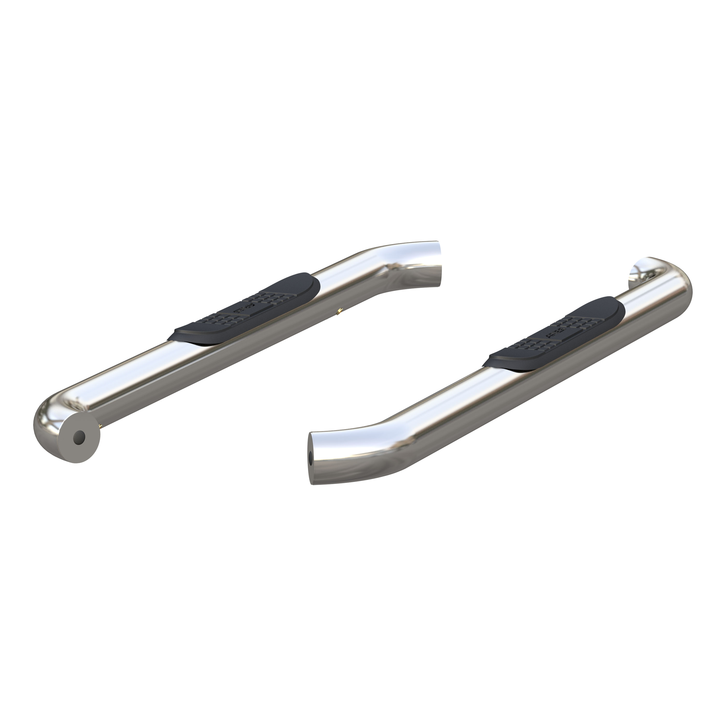 ARIES 3" Round Polished Stainless Side Bars, Select Ford F-150, F-250, F-350 Step Nerf Bar Kit thumbnail 0
