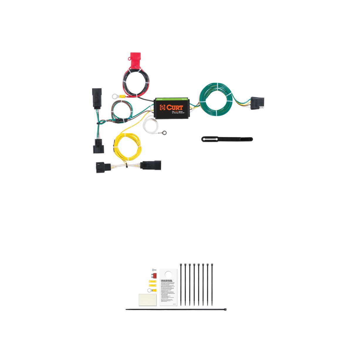 CURT Custom Wiring Harness, 4-Way Flat Output, Select Dodge Charger Trailer Connector Kit thumbnail 0