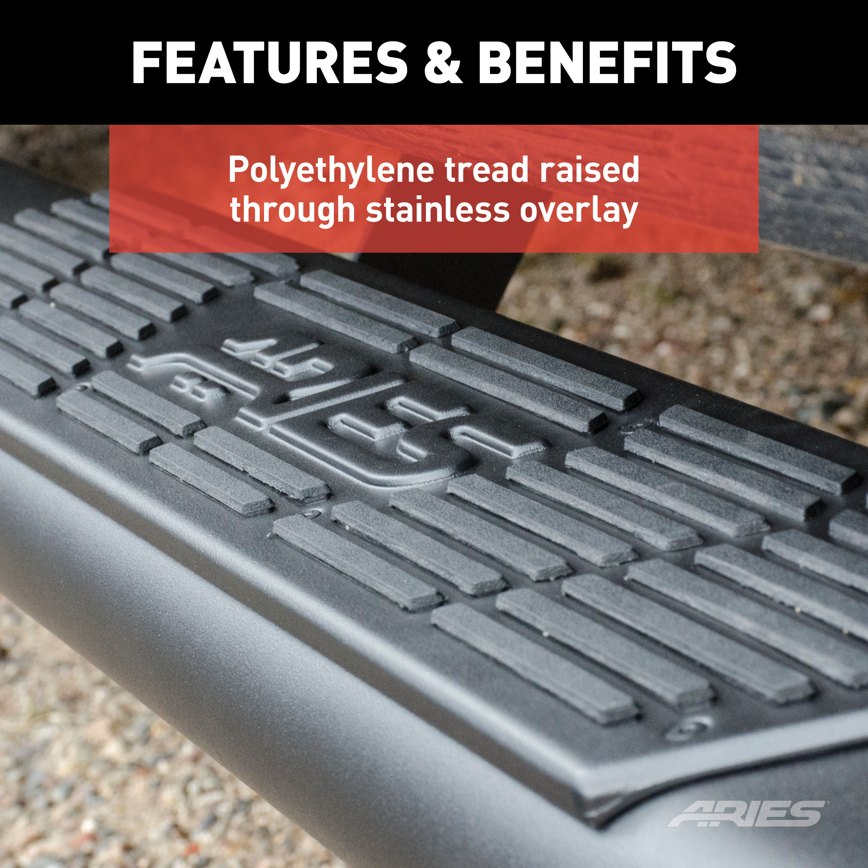 ARIES AscentStep 5-1/2" x 75" Black Steel Running Boards, Select Dodge Durango Step Nerf Bar Kit thumbnail 5