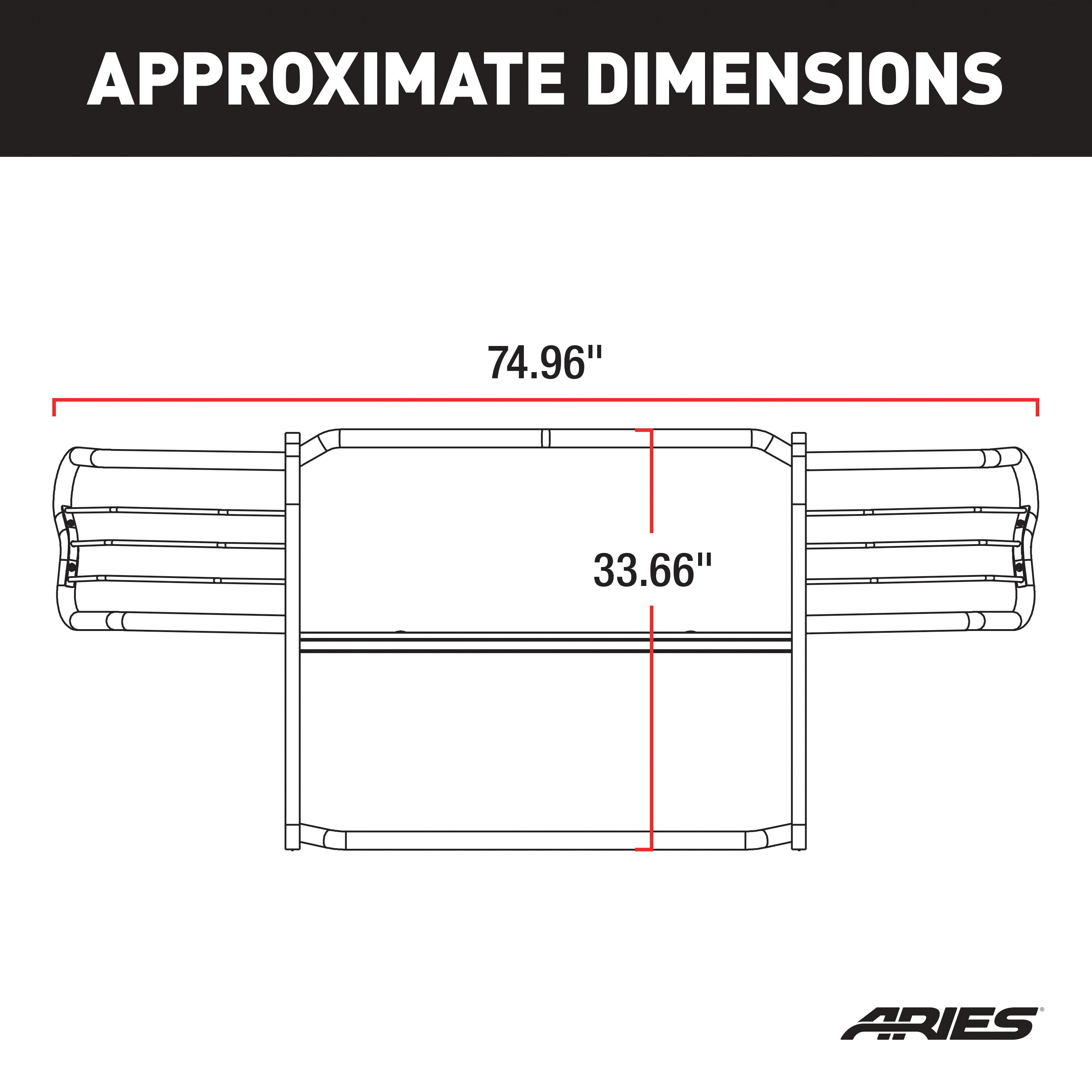 ARIES Black Steel Grille Guard, Select Toyota Tacoma Grille Guard thumbnail 7