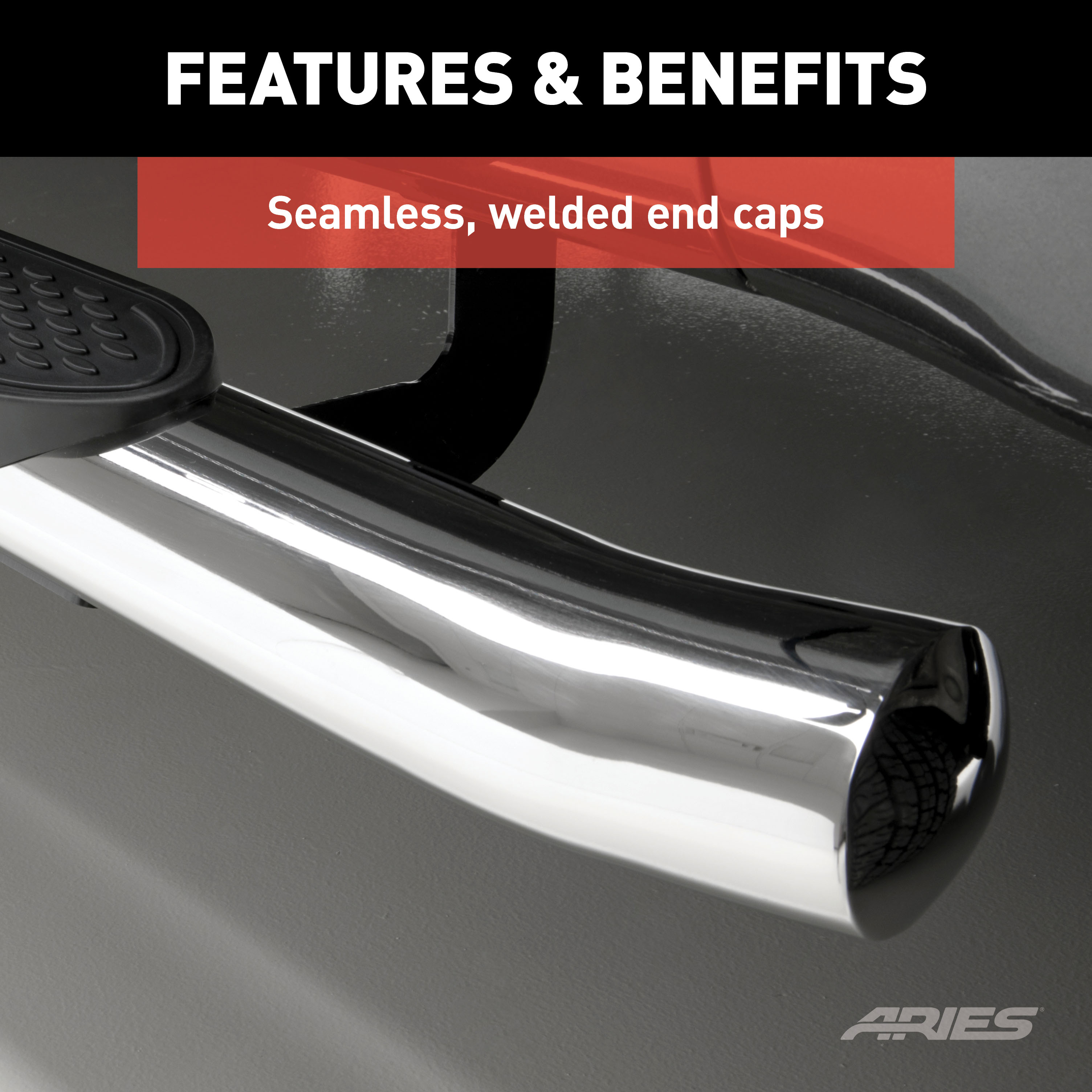ARIES 4" Polished Stainless Oval Side Bars, Select Silverado, Sierra 1500, 2500, 3500 Step Nerf Bar Kit thumbnail 5