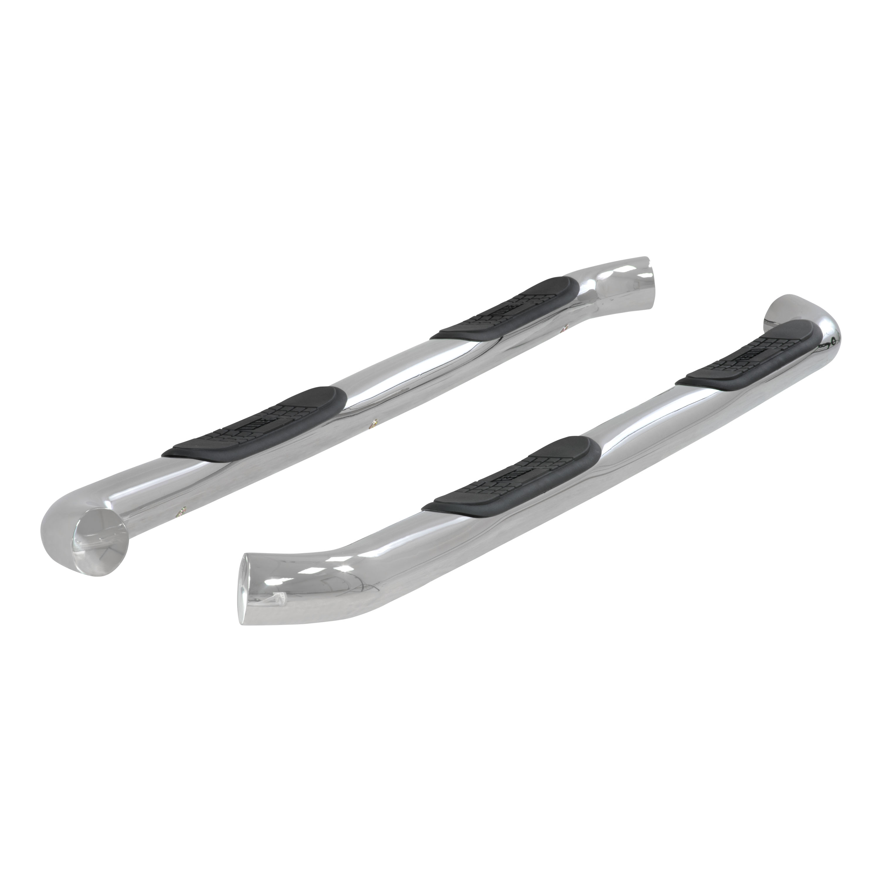 ARIES 3" Round Polished Stainless Side Bars, Select Silverado, Sierra 1500, 2500, 3500 Step Nerf Bar Kit thumbnail 0