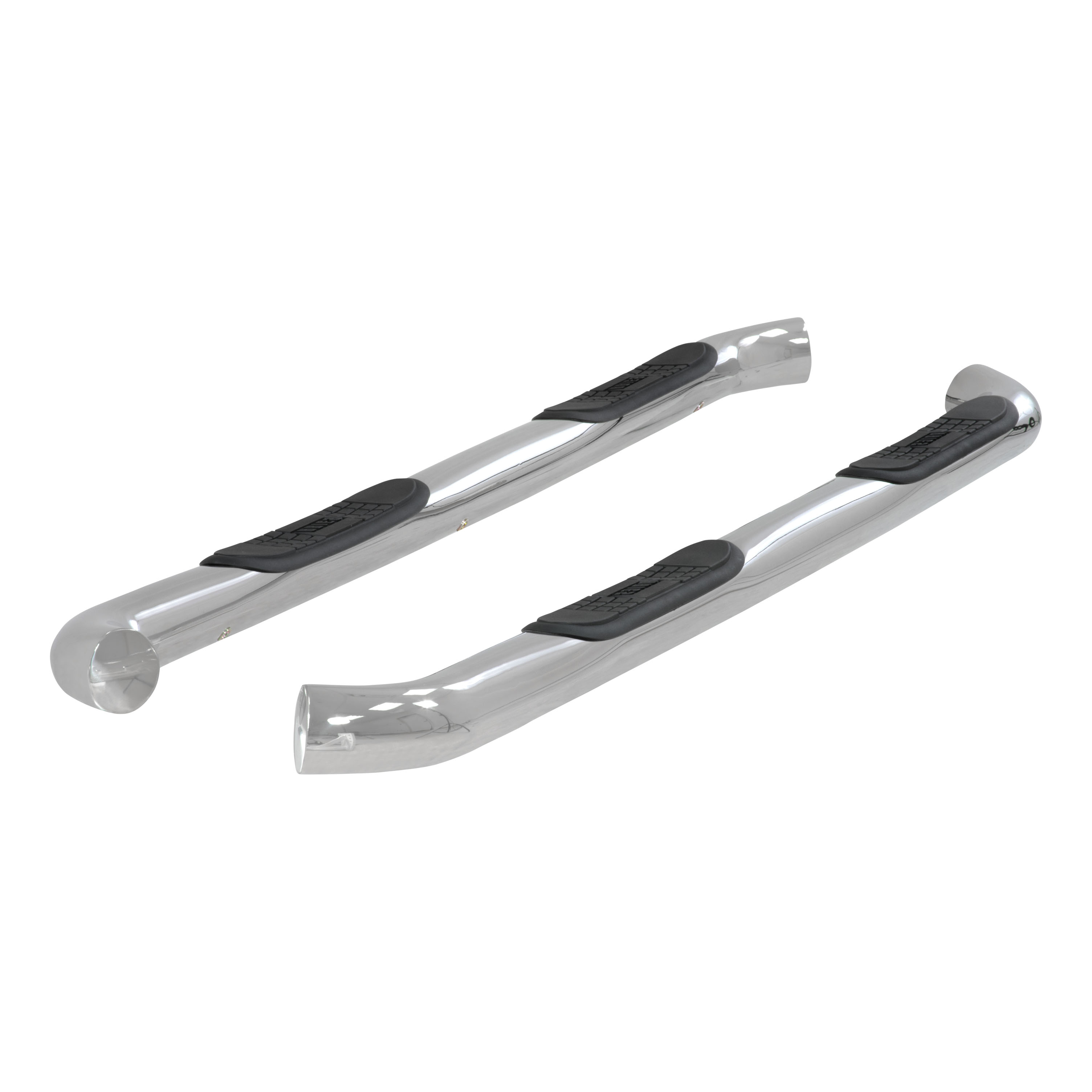 ARIES 3" Round Polished Stainless Side Bars, Select Silverado, Sierra 1500, 2500, 3500 Step Nerf Bar Kit thumbnail 1