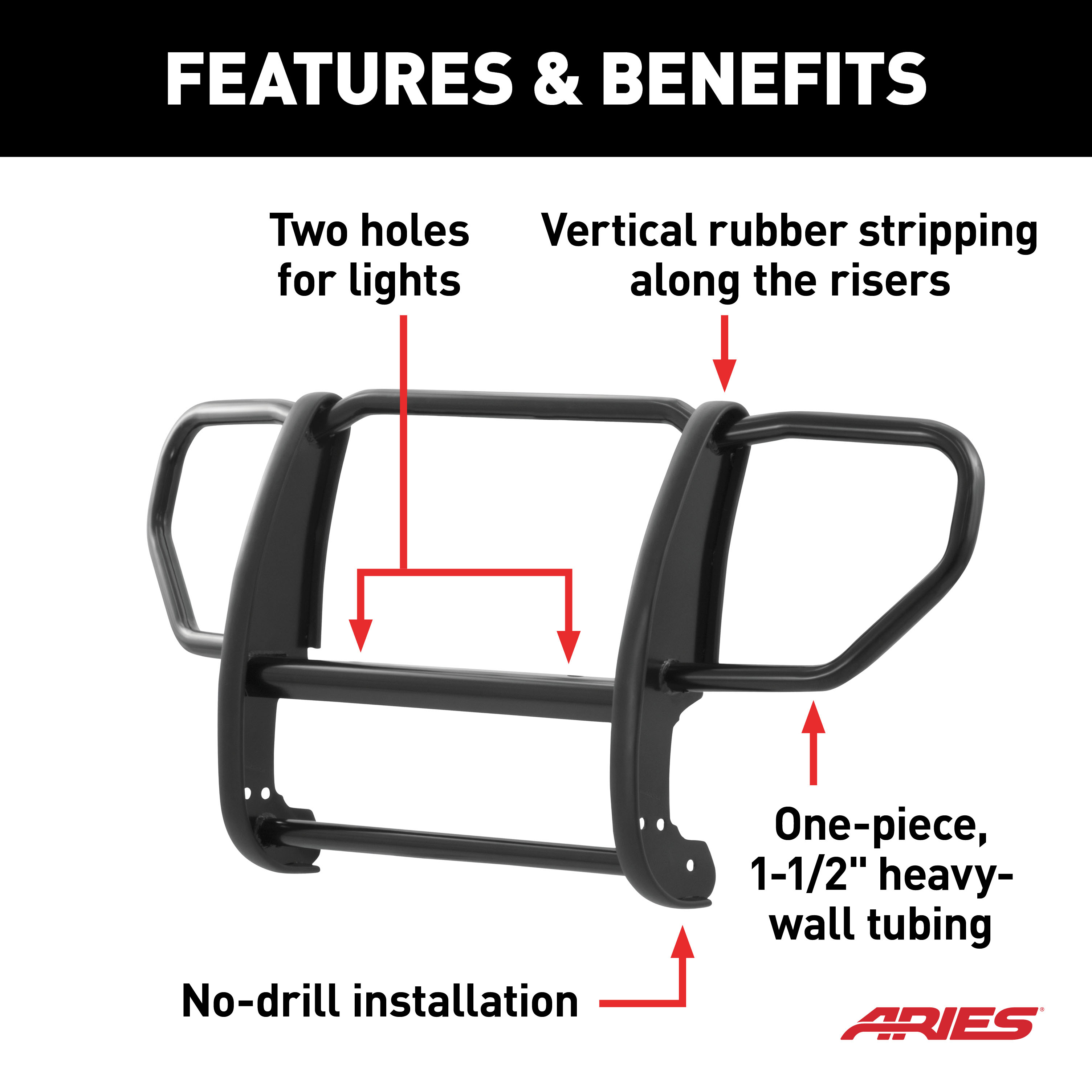 ARIES Black Steel Grille Guard, Select Jeep Liberty Grille Guard thumbnail 3