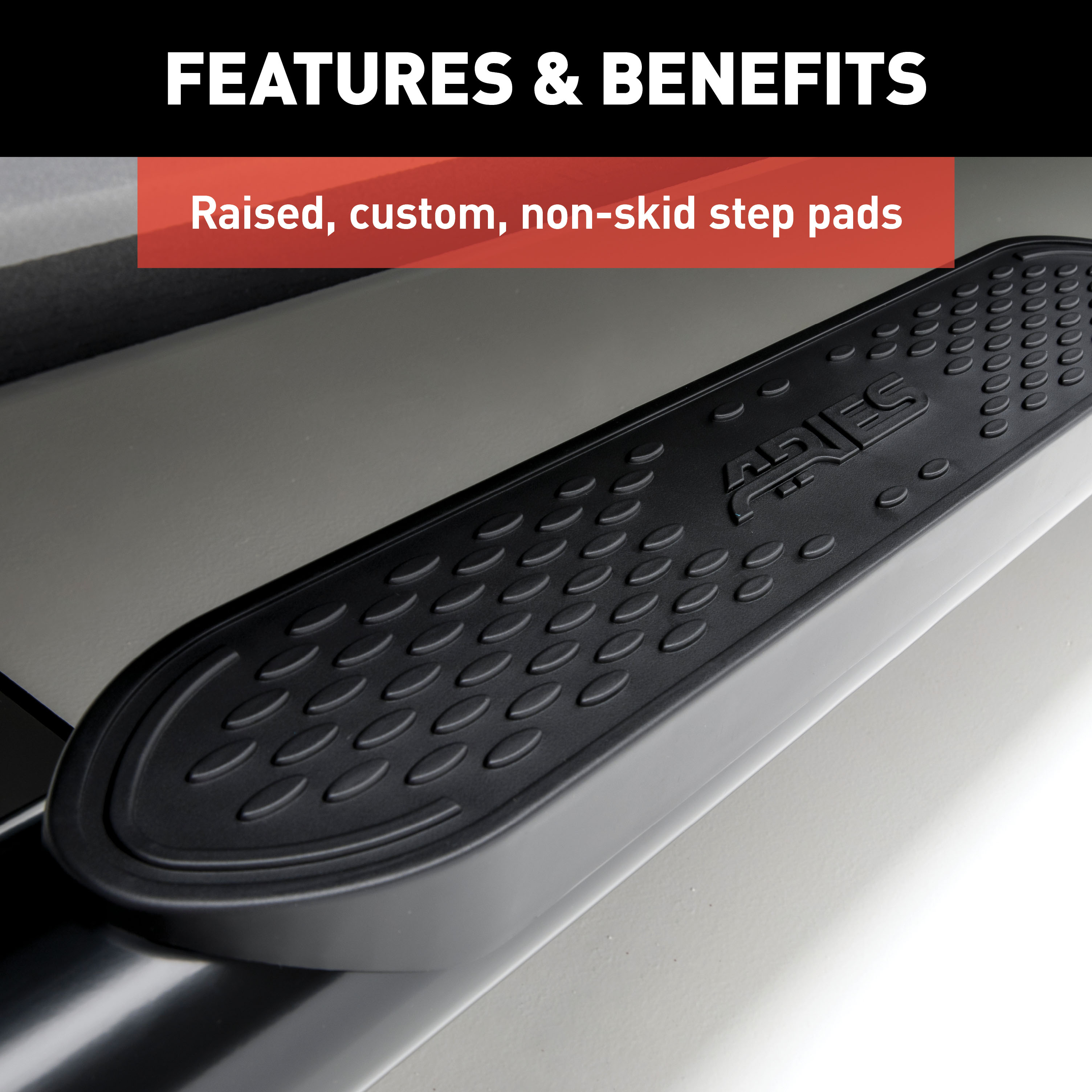 ARIES 4" Black Steel Oval Side Bars, Select Silverado, Sierra 1500, 2500, 3500 Step Nerf Bar Kit thumbnail 6