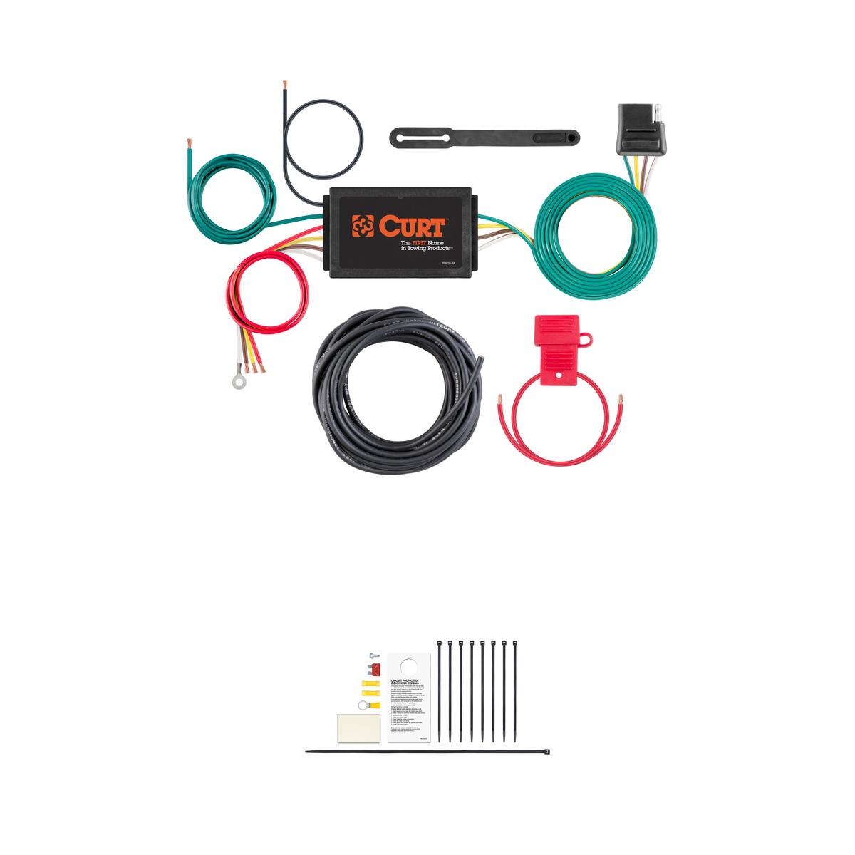 CURT Powered 3-to-2-Wire Taillight Converter Trailer Tow Harness thumbnail 0