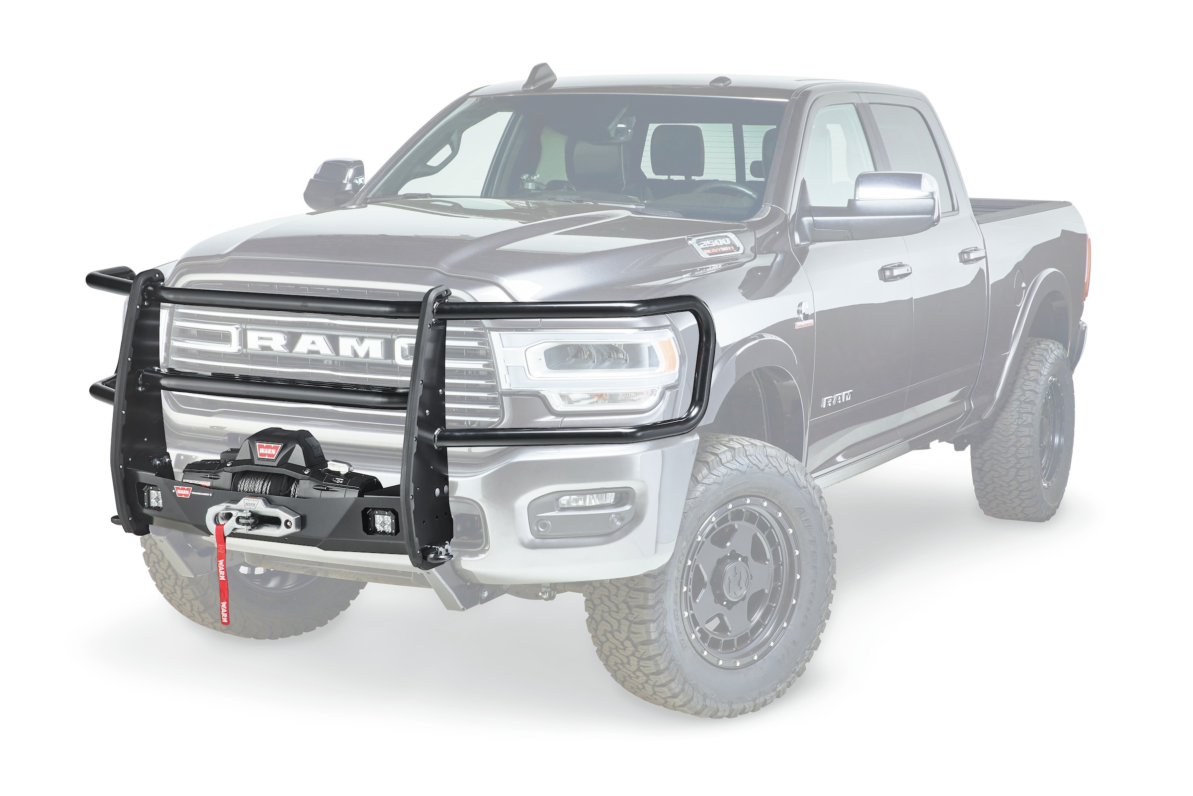 Warn 104821 Grille Guard Kit - Ram Heavy Duty, Steel, Black, Powder Coated thumbnail 0