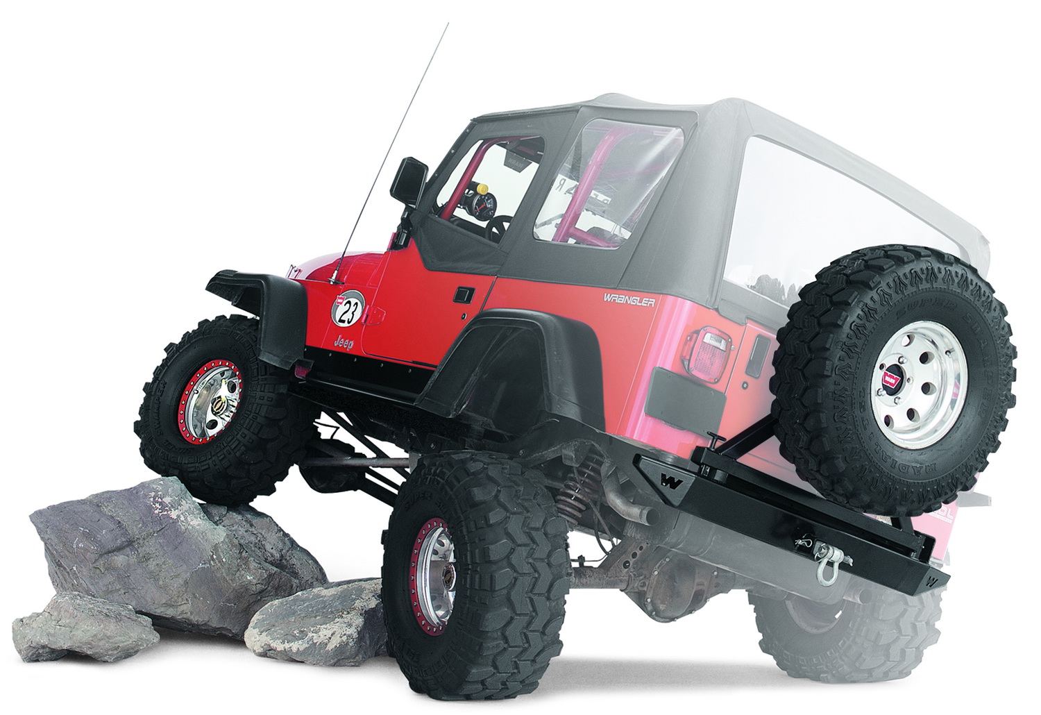 Warn 63253 Spare Tire Carrier for Jeep CJ - Heavy Duty Off-Road Tire Mount thumbnail 1