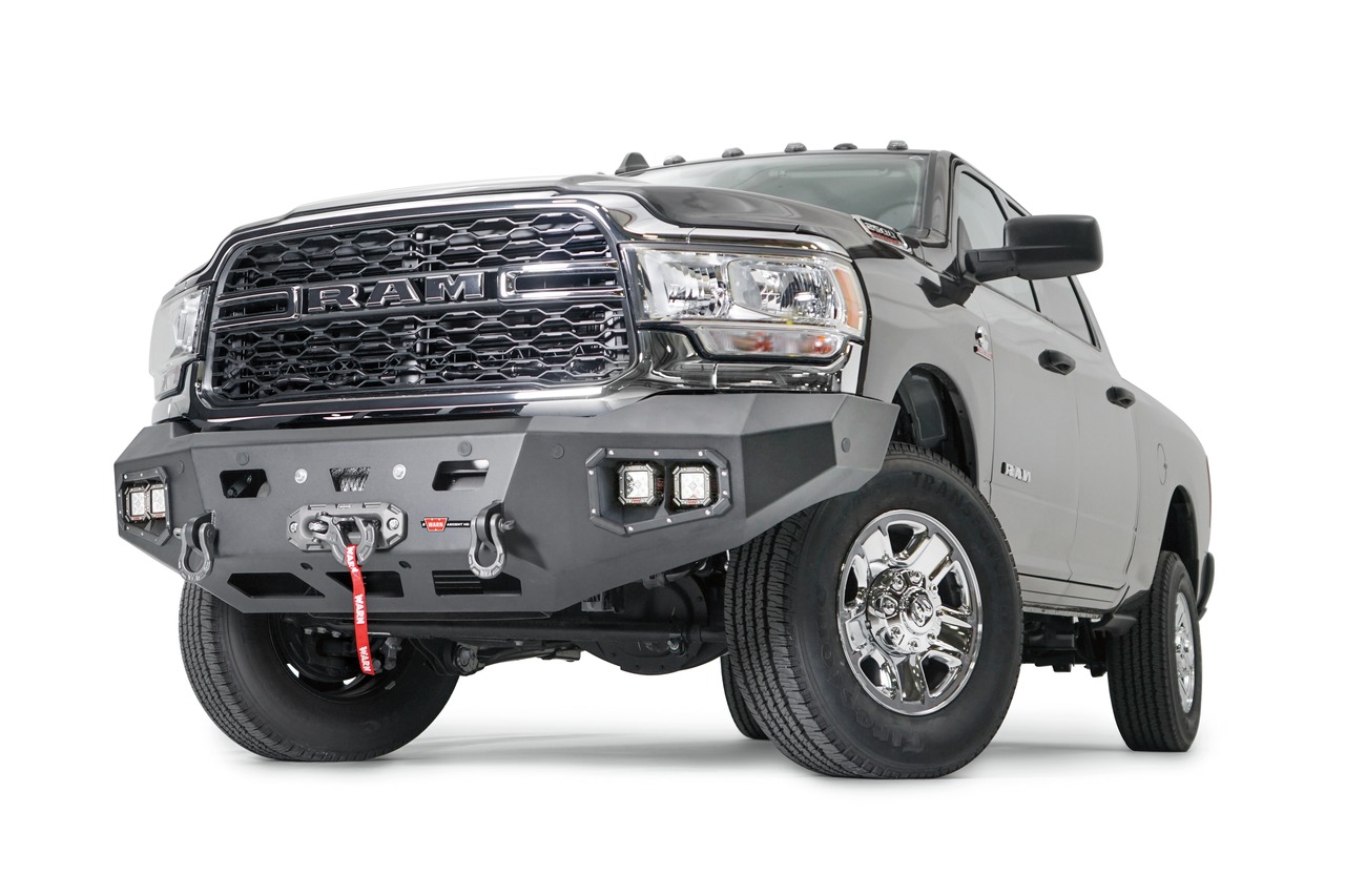 Warn 107001 Ascent HD Winch Bumper Ram 2500/3500 Steel Construction Black thumbnail 0