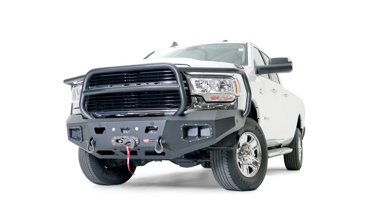 Warn 107002 Ascent HD Winch Bumper Ram 2500/3500 Steel Construction thumbnail 0