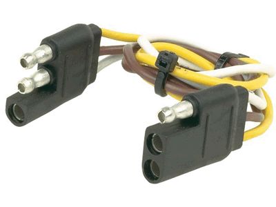 Husky Towing 3 Pole Flat Extension/ 2 Function Wire With 1 Ground 12" Lead Wire Length Carded Trailer Wiring Harness 30268