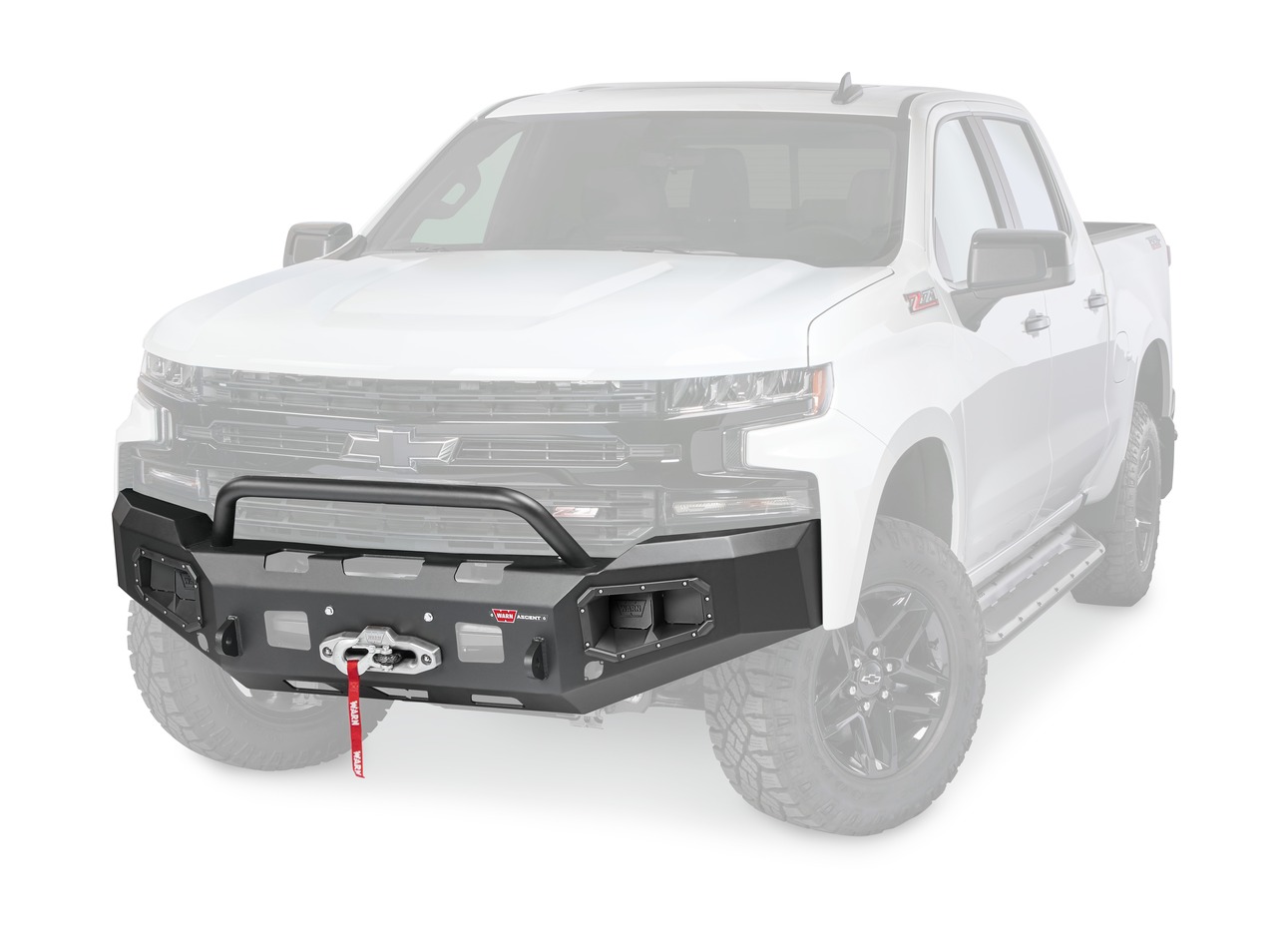 Warn 105785 Ascent Winch Bumper Silverado 1500 Black Steel thumbnail 1