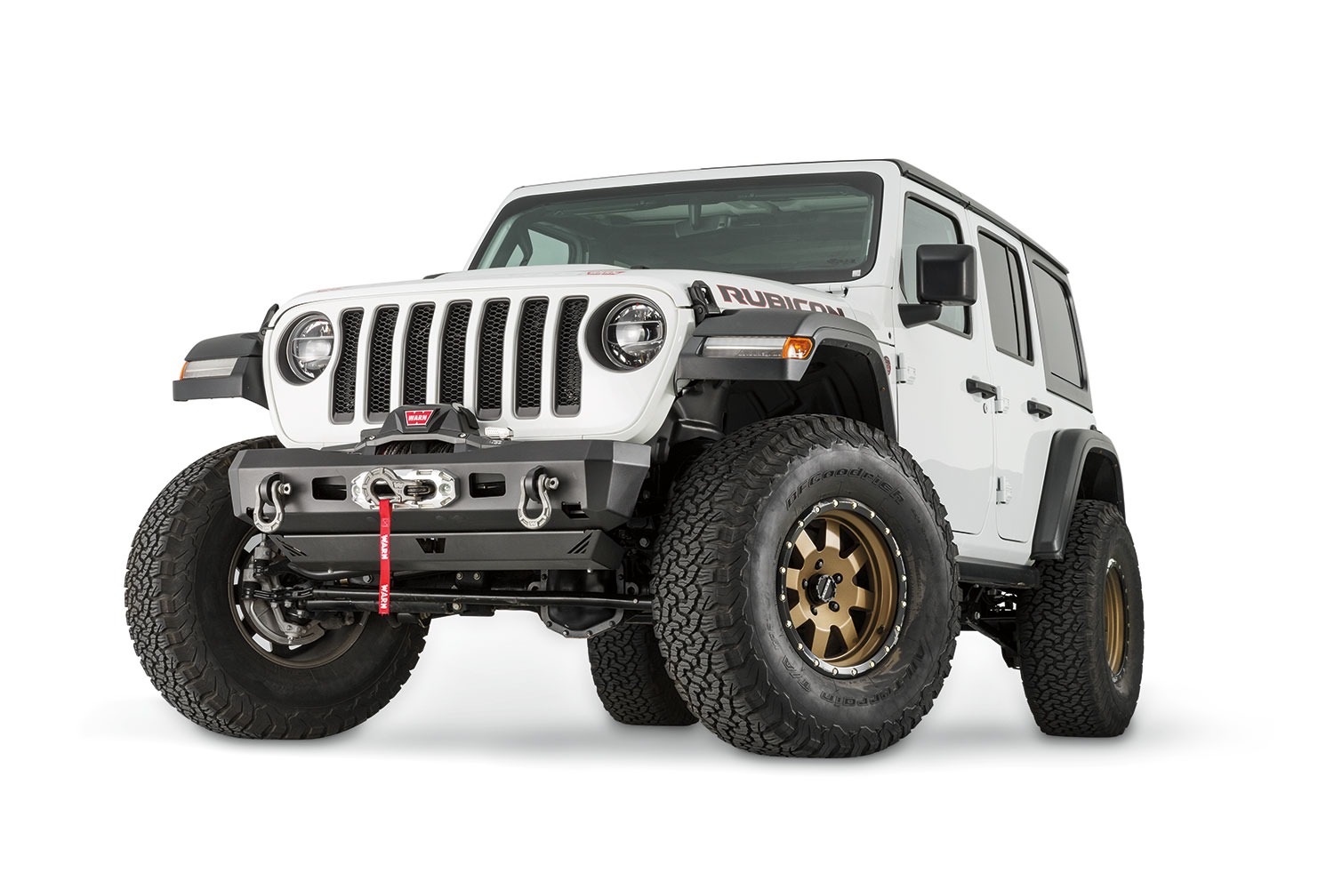 Warn 101325 Elite Stubby Front Winch Bumper Jeep JL/JT - Black Steel thumbnail 0