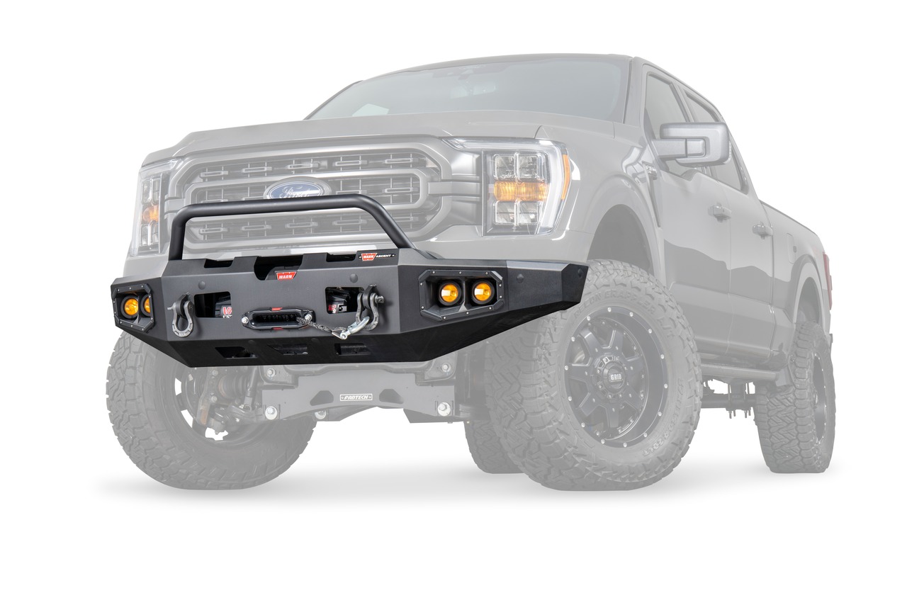 Warn 107638 Ascent Winch Bumper Ford F150 Steel Black