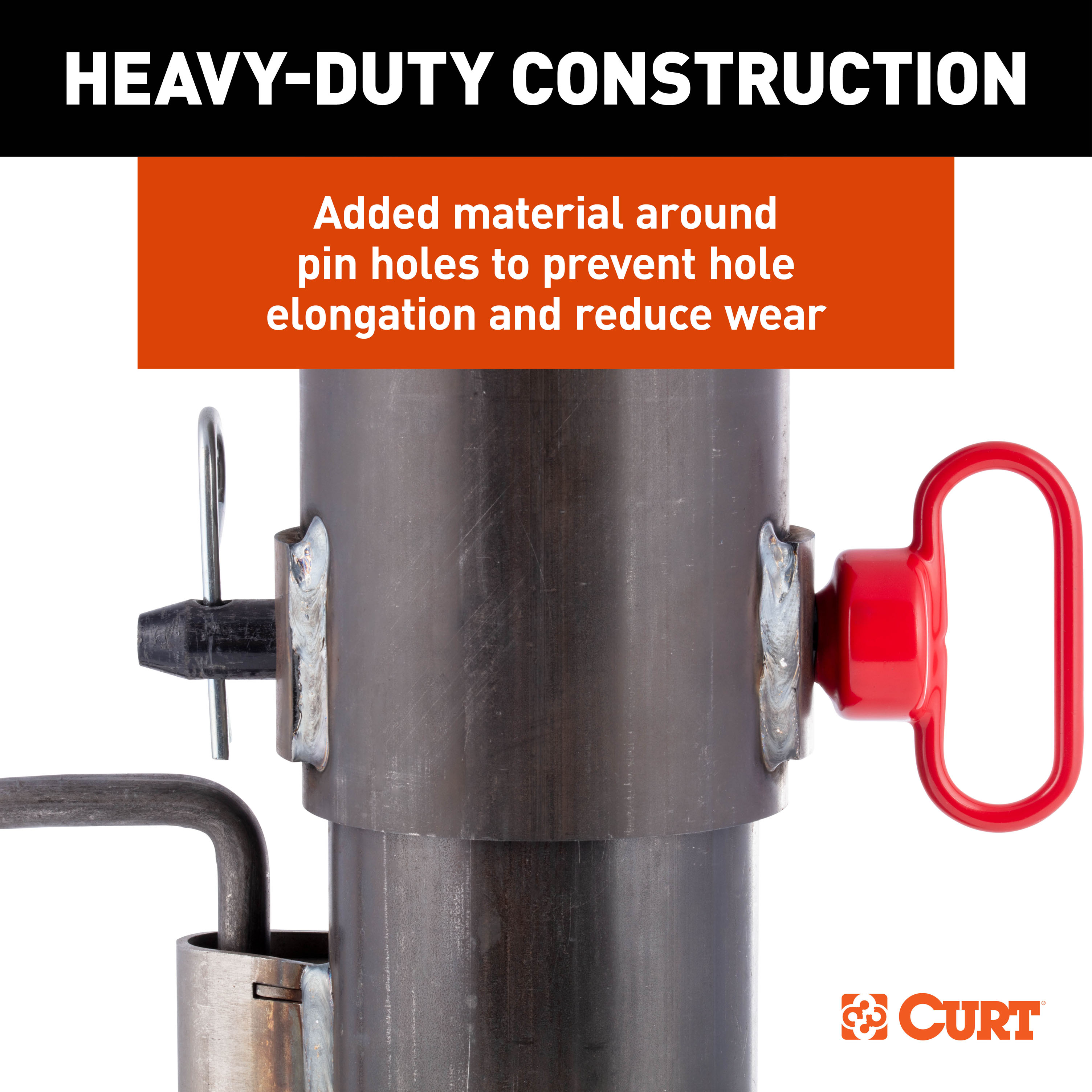 CURT 30K 2-5/16" Adjustable Heavy-Duty Gooseneck Coupler, Round Tube, Weld-On, Carbon Steel 25030 thumbnail 6