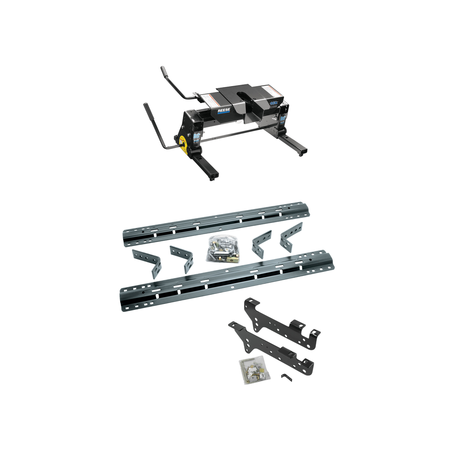 2008-2010 Ford F-350 Super Duty Except Cab & Chassis Reese 16K Slider Fifth Wheel, Dual Jaw, Complete System, Square Tube Slider (Includes Rails & Custom Fit Brackets) thumbnail 0