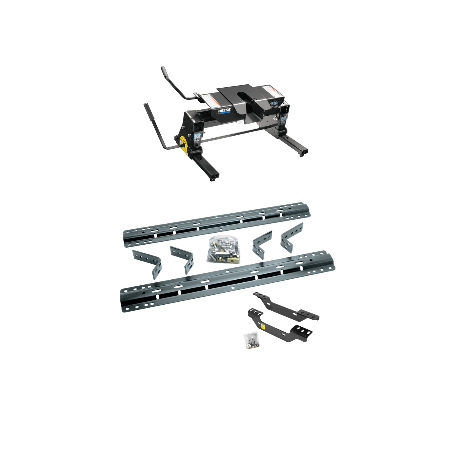 2011-2014 GMC Sierra 2500 HD  Reese 16K Slider Fifth Wheel, Dual Jaw, Complete System, Square Tube Slider (Includes Rails & Custom Fit Brackets) thumbnail 0