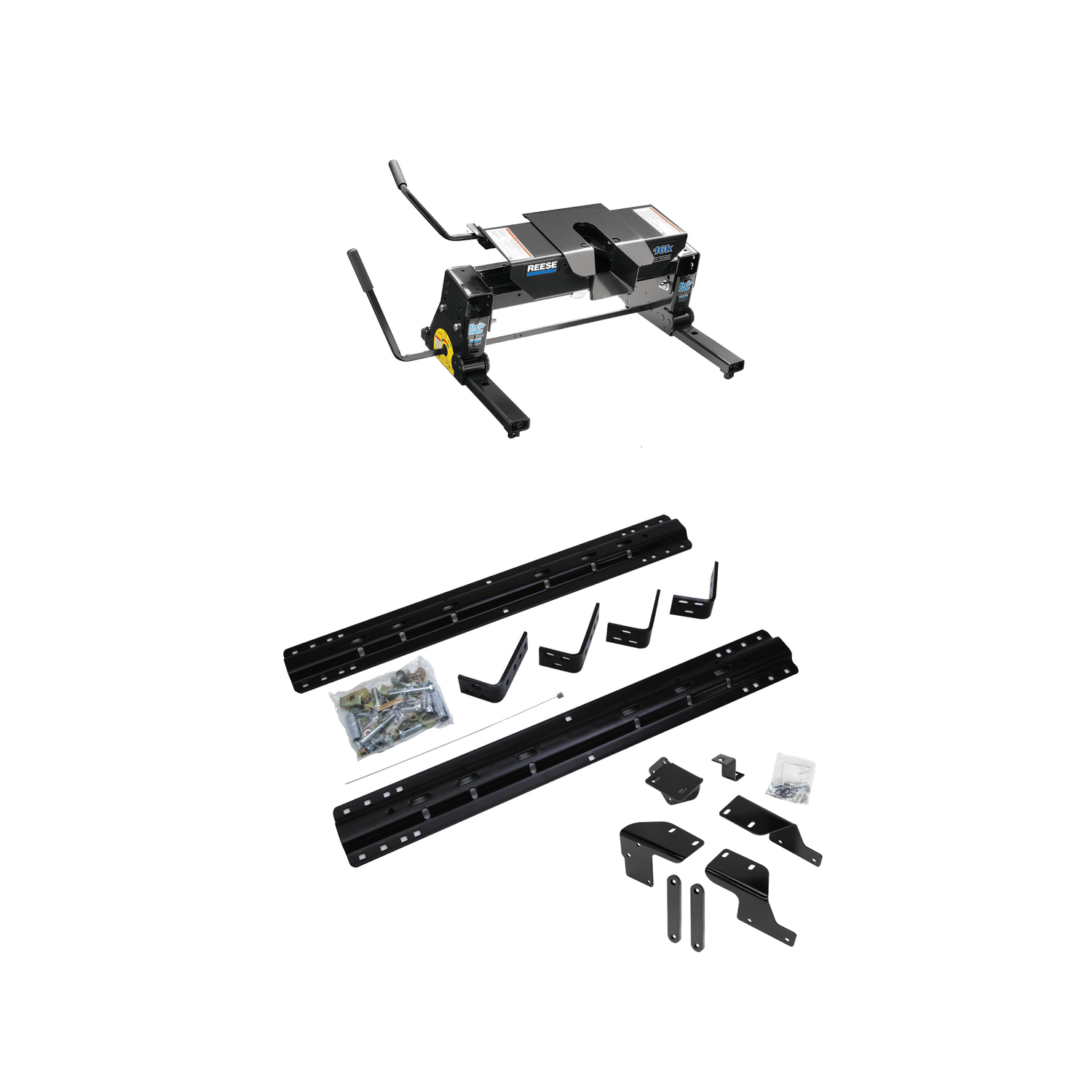 2010-2014 Toyota Tundra  Reese 16K Slider Fifth Wheel, Dual Jaw, Complete System, Square Tube Slider (Includes Rails & Custom Fit Brackets) thumbnail 0