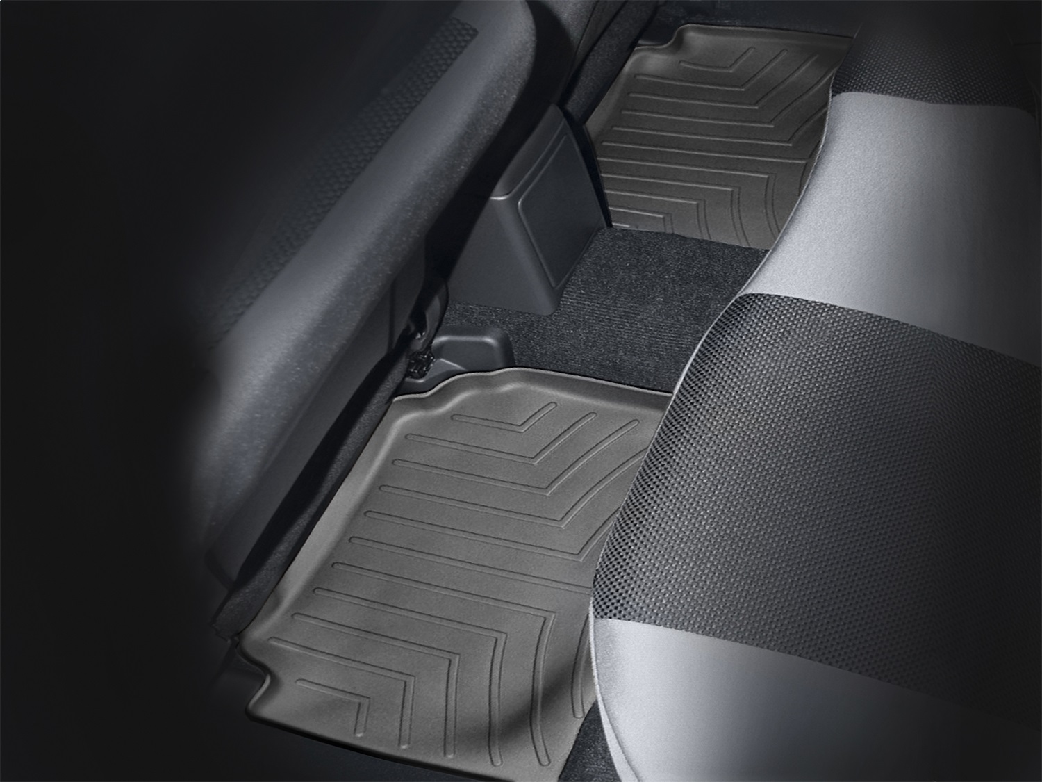 WeatherTech FloorLinerTM DigitalFit; Black; Rear; 2 Pieces 440972 thumbnail 1