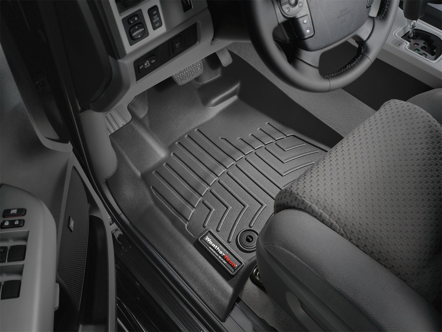 WeatherTech FloorLinerTM DigitalFit; Black; Front 444081 thumbnail 1
