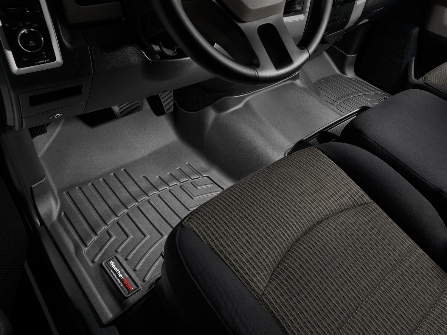 WeatherTech FloorLinerTM DigitalFit; Black; Front; Over The Hump 443281 thumbnail 0