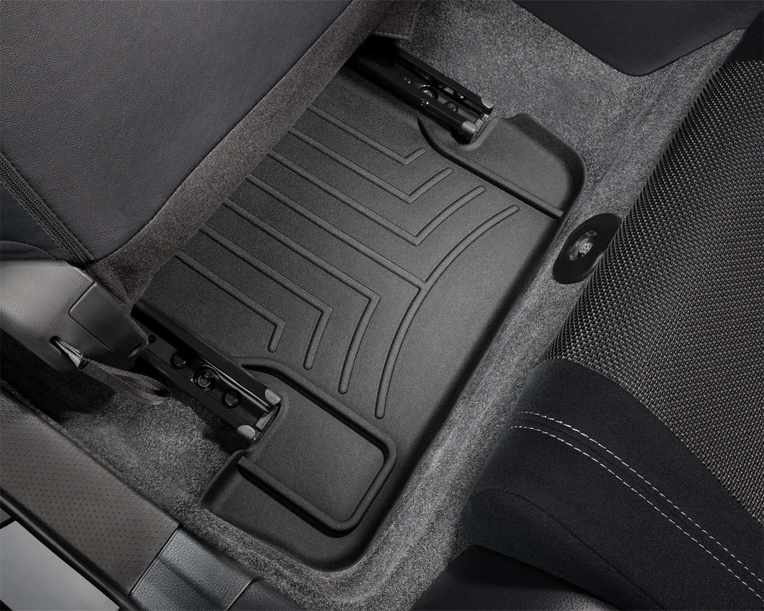 WeatherTech FloorLinerTM DigitalFit; Black; Rear; 2 Pieces 444822 thumbnail 1