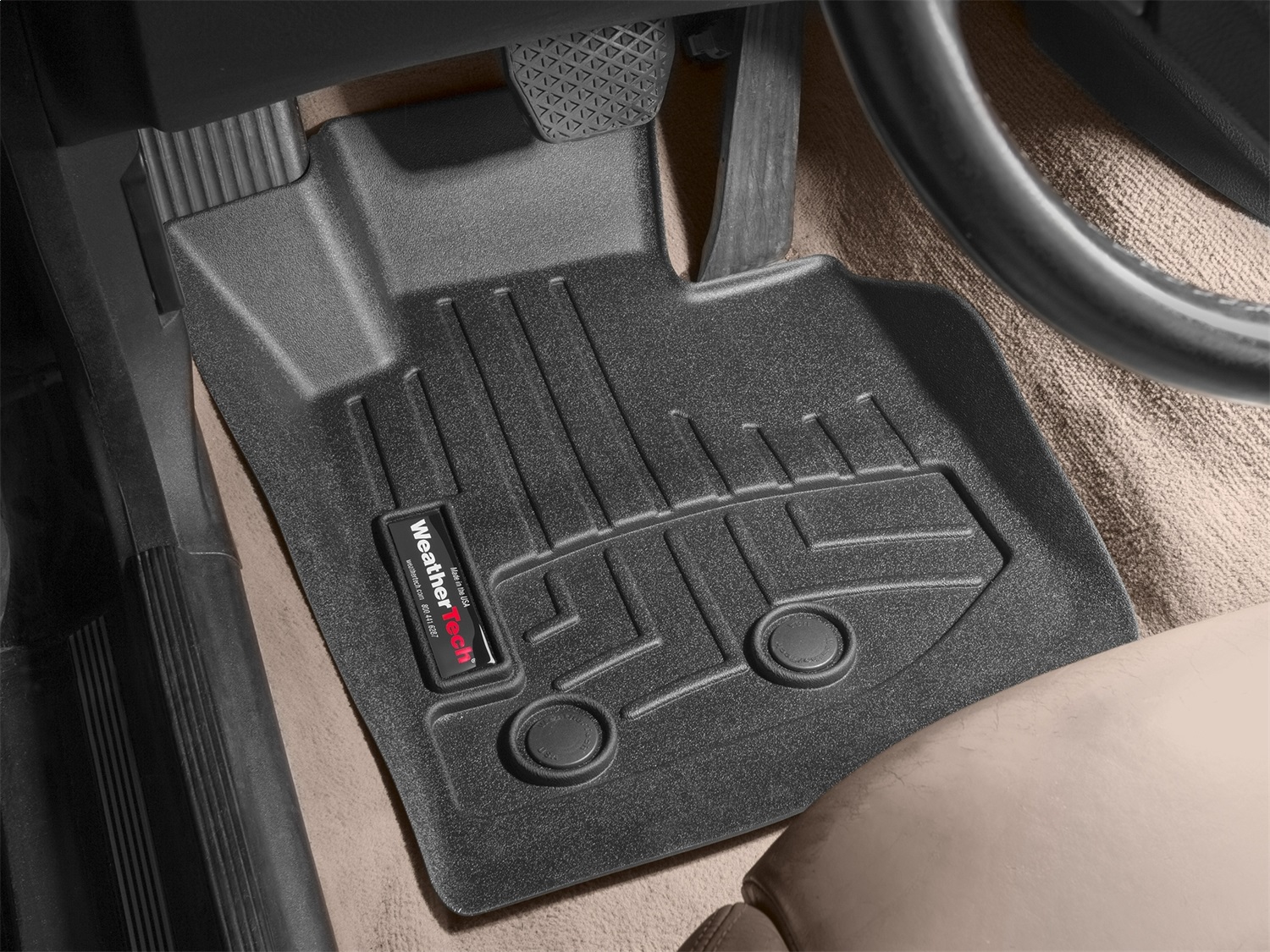 WeatherTech FloorLinerTM DigitalFit; Black; Front 449101 thumbnail 1