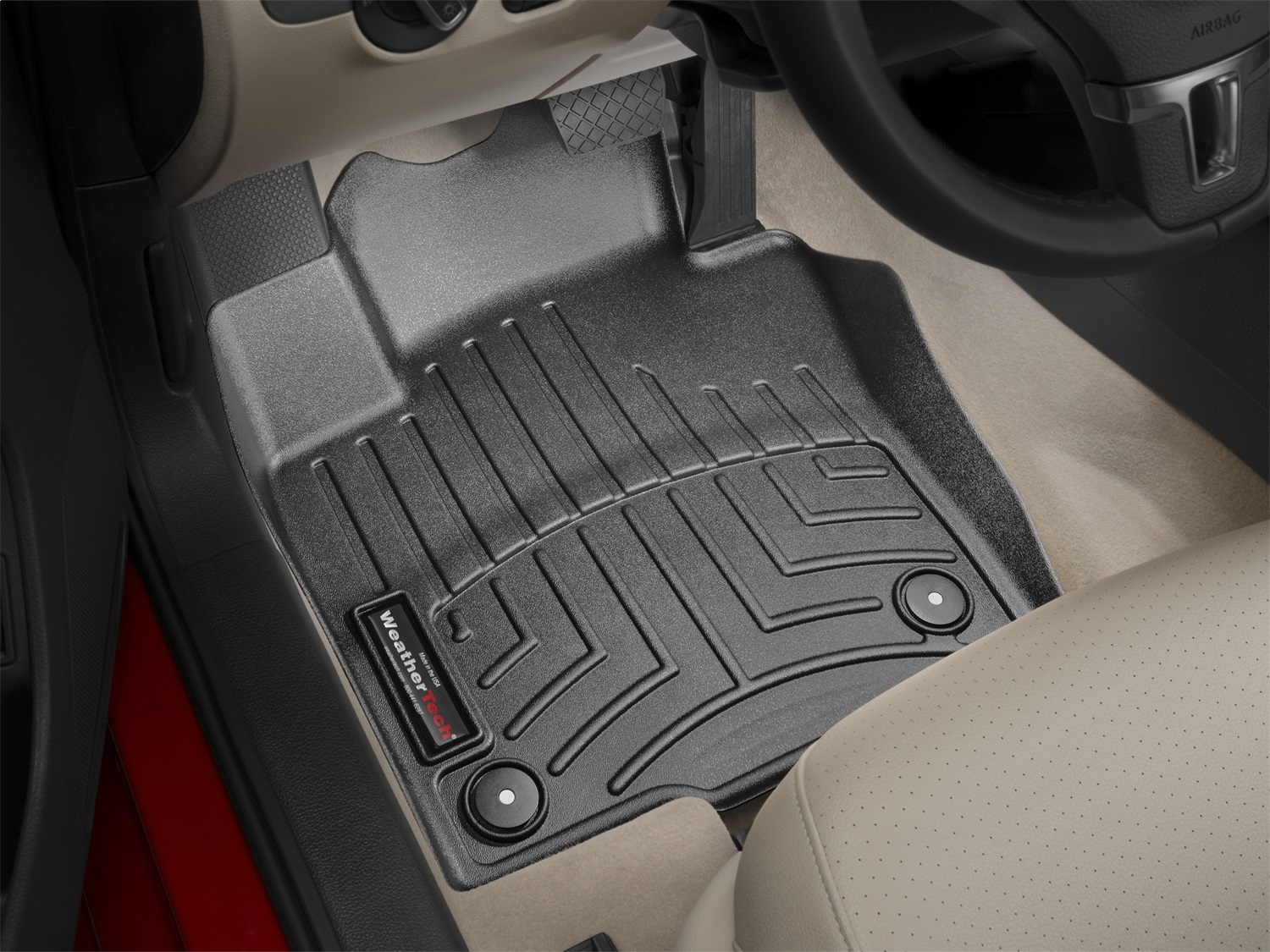 WeatherTech FloorLinerTM DigitalFit; Black; Front 443381 thumbnail 1